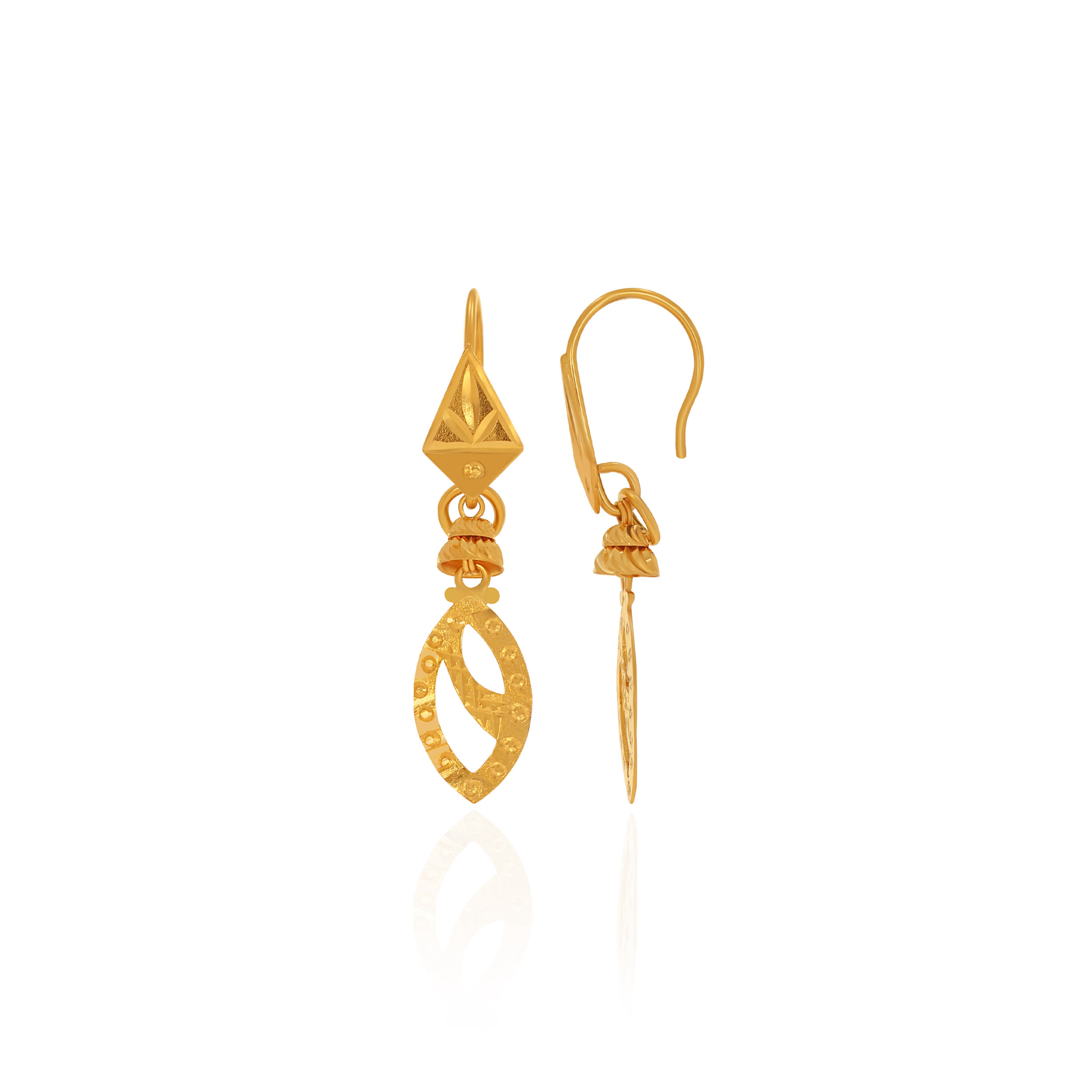 Stylish Cutout Gold Earrings - Senco Gold and Diamonds