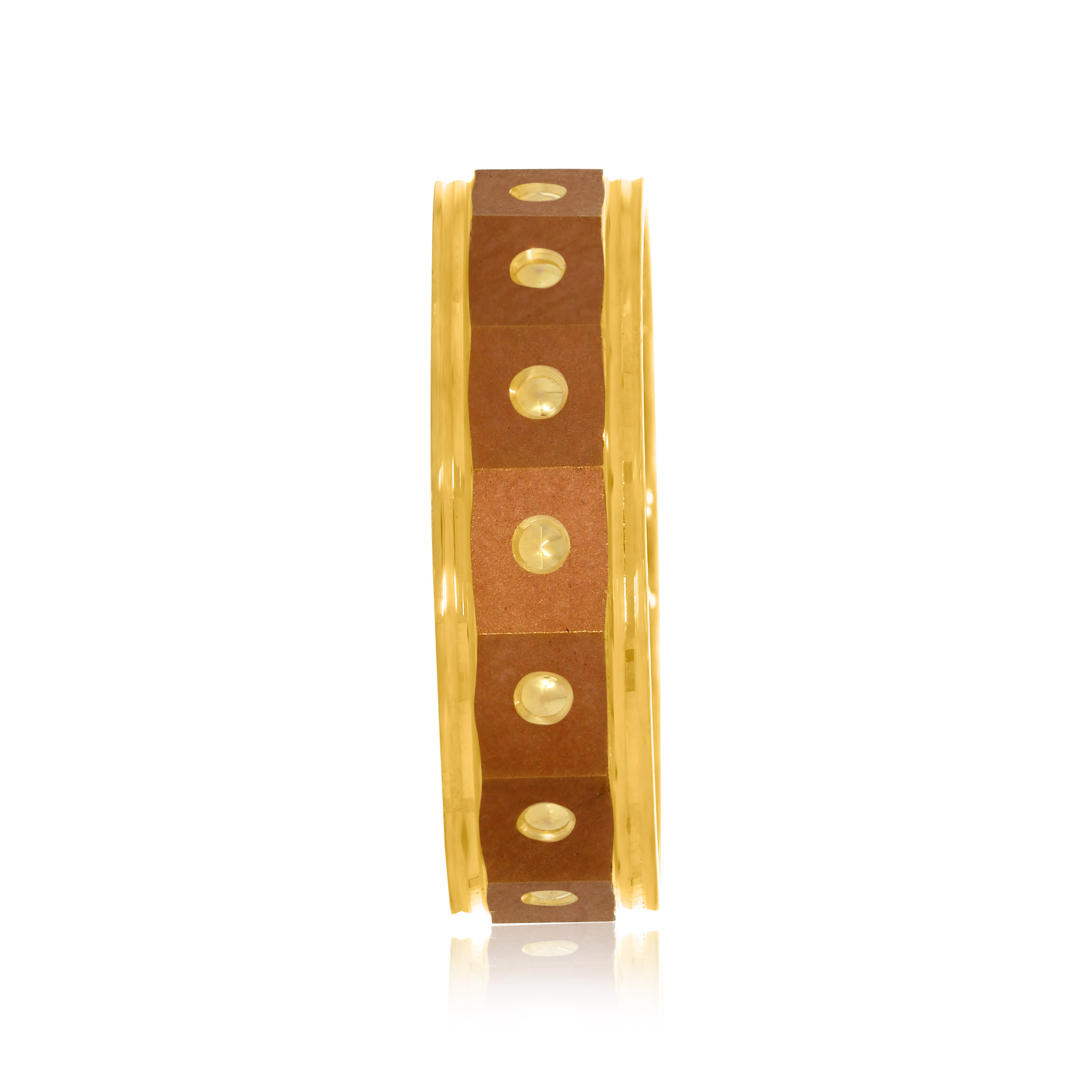 Center Contrast Men's Gold Band Ring - Senco Gold and Diamonds