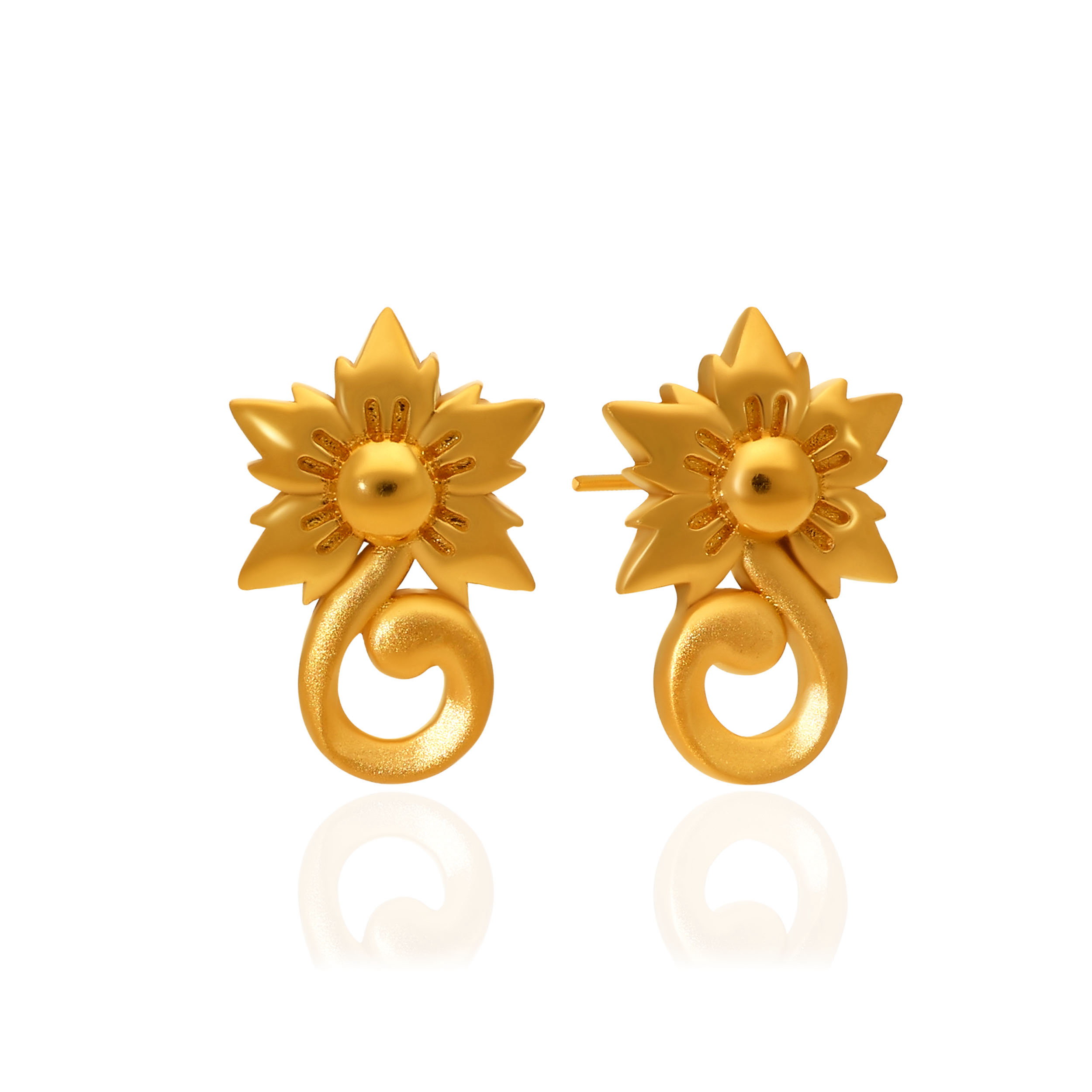 Sunspire Curve Gold Studs - Senco Gold and Diamonds