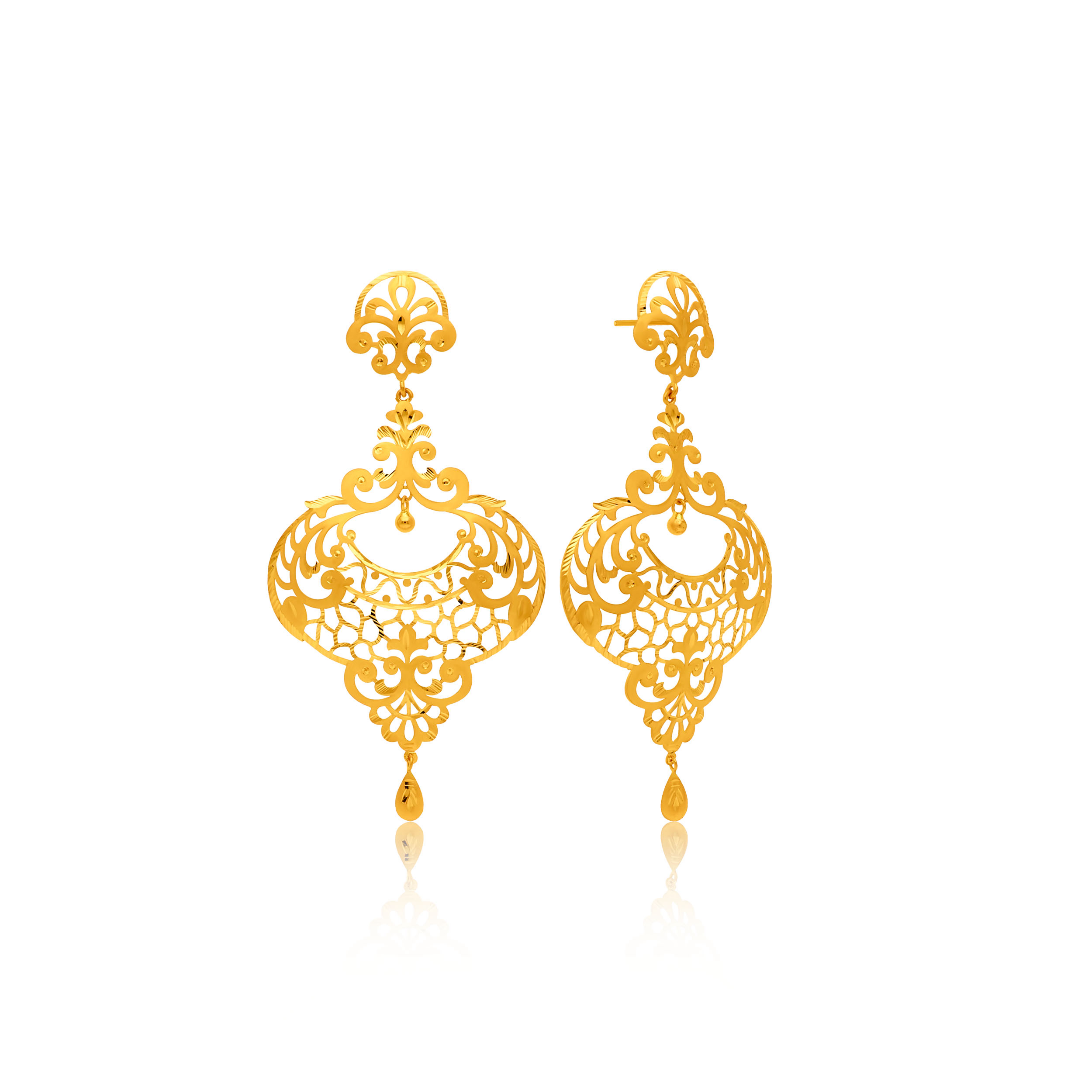 22K Yellow Gold Drop Earrings-GP-SAD0005019 - Senco Gold and Diamonds