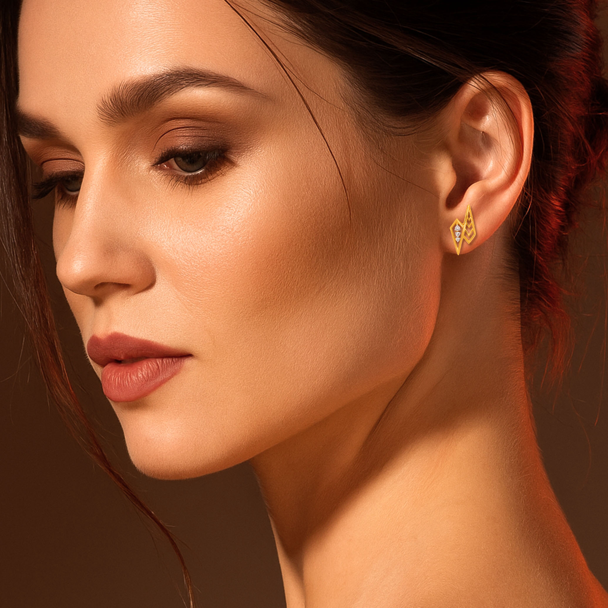 Modern Nested Diamond Earrings - Senco Gold and Diamonds