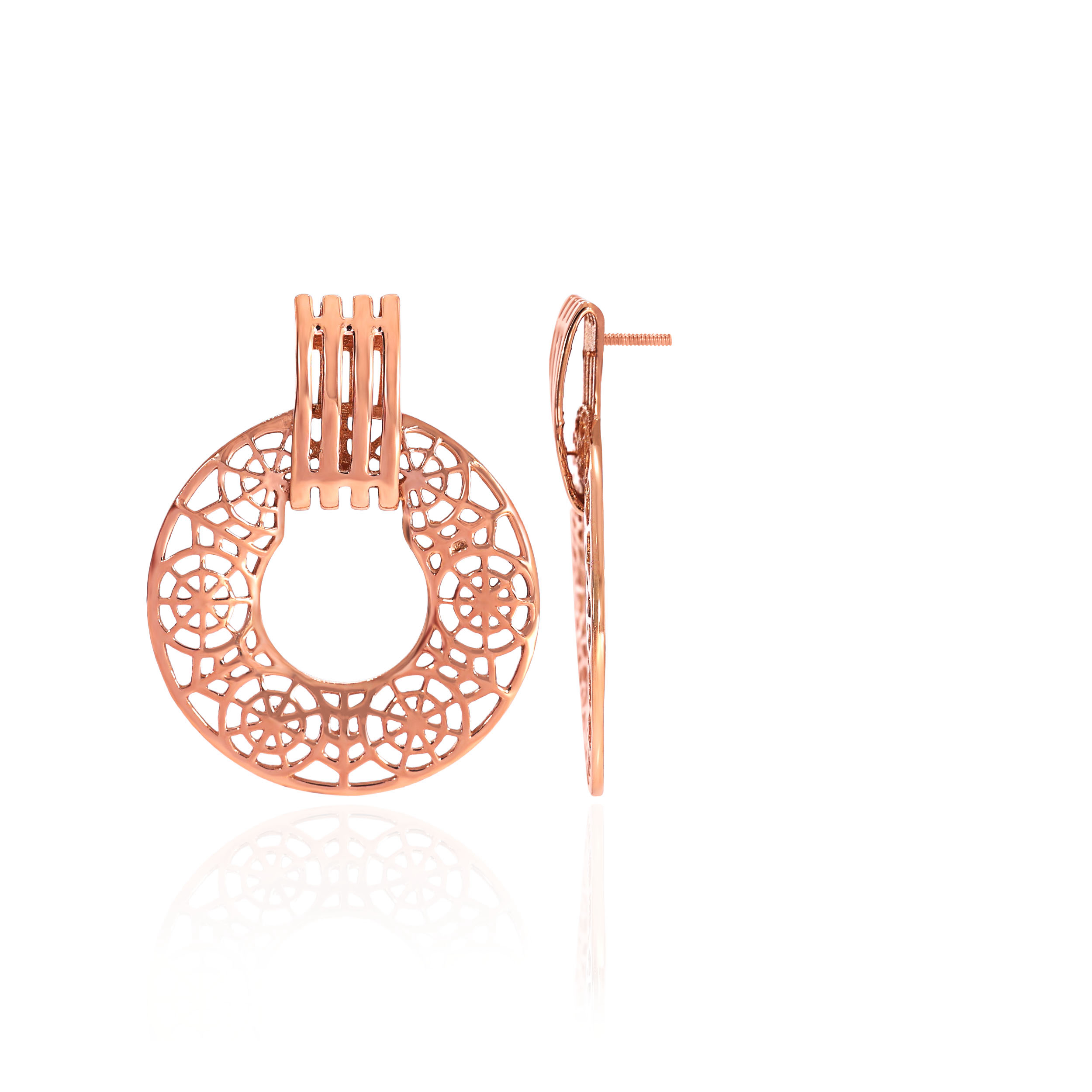 Artistic Filigree Loop Gold Earrings - Senco Gold and Diamonds