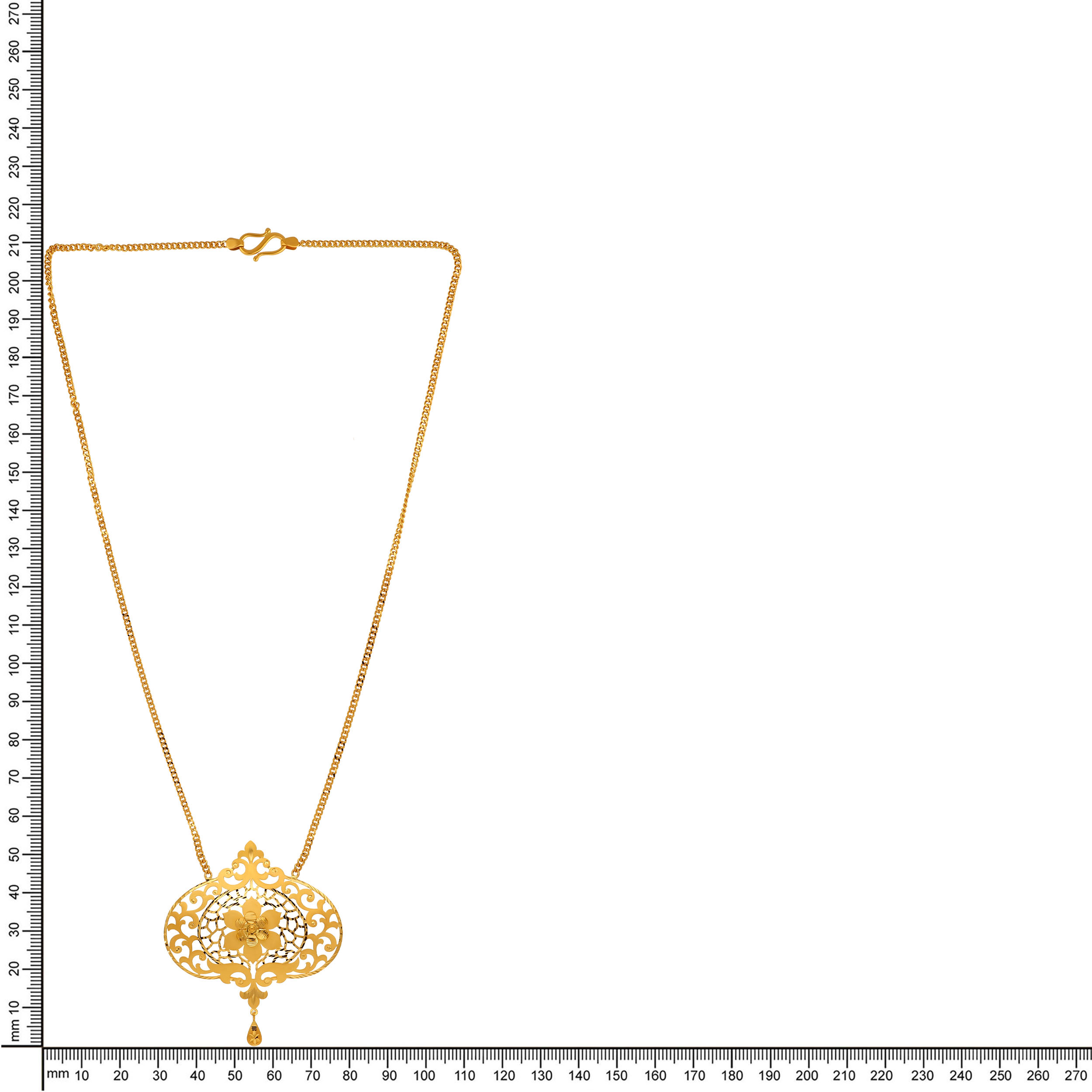 Floral Crest Gold Chain Pendant - Senco Gold and Diamonds