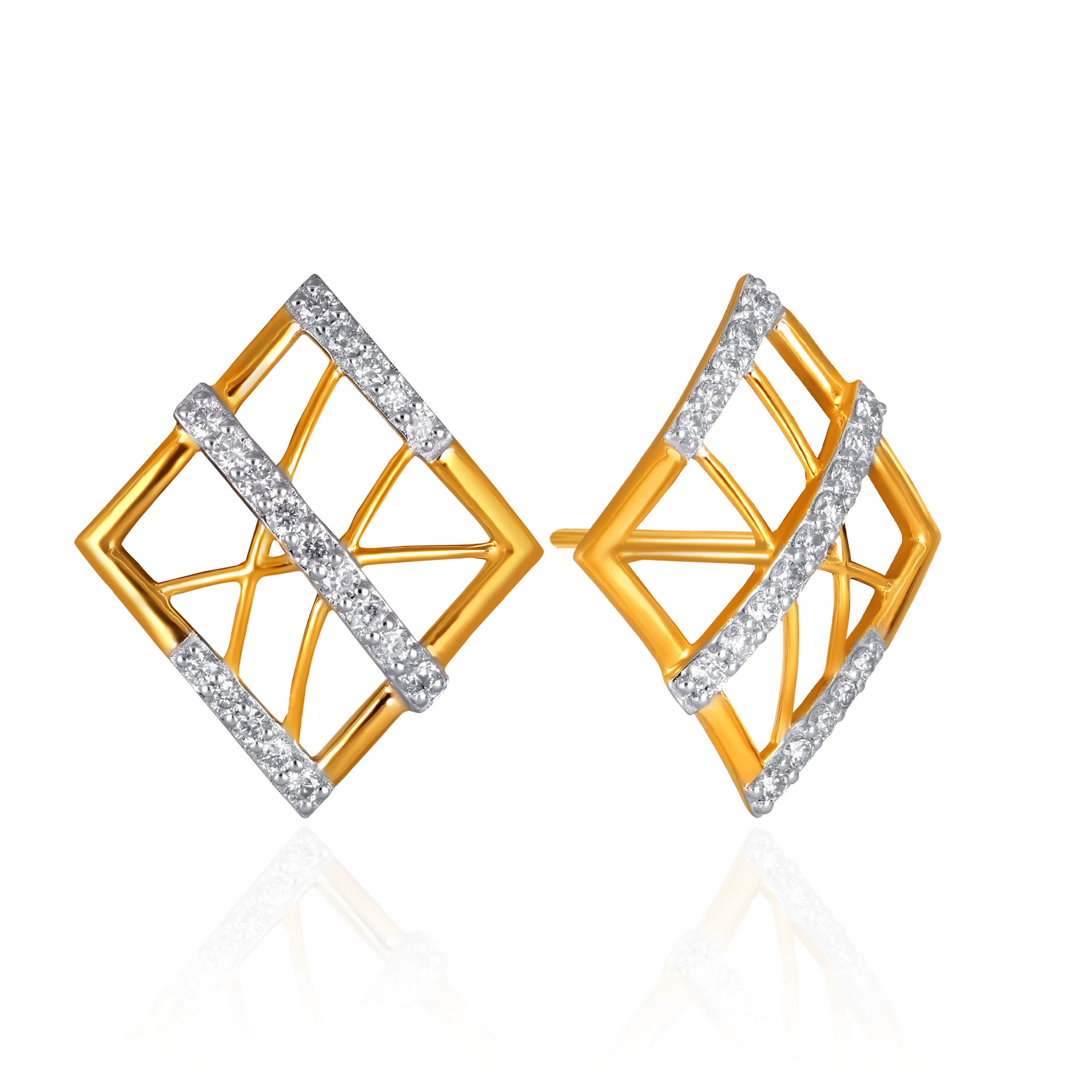 Luminous Rhombus Diamond Studs - Senco Gold and Diamonds