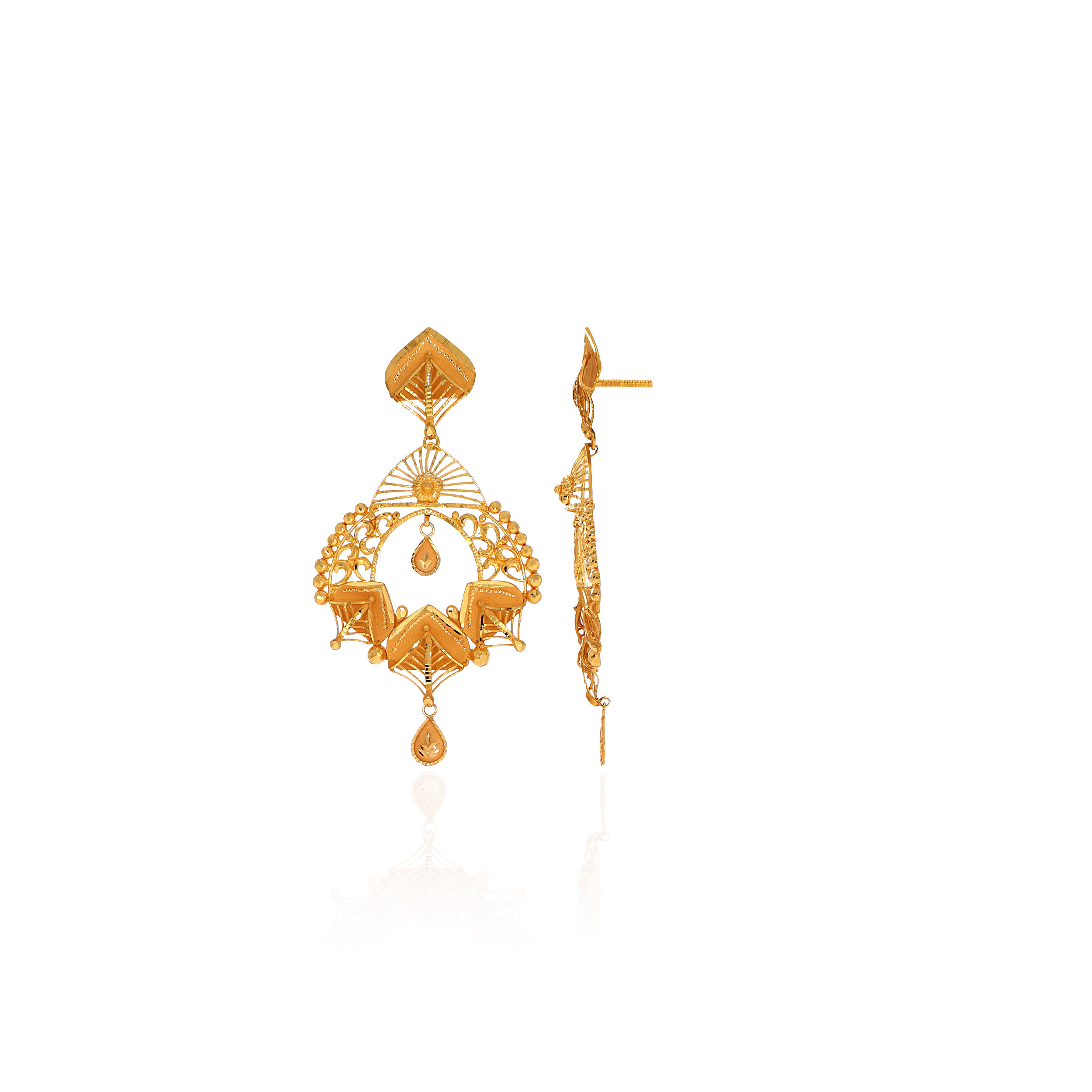 Classic Ornate Gold Earrings - Senco Gold and Diamonds