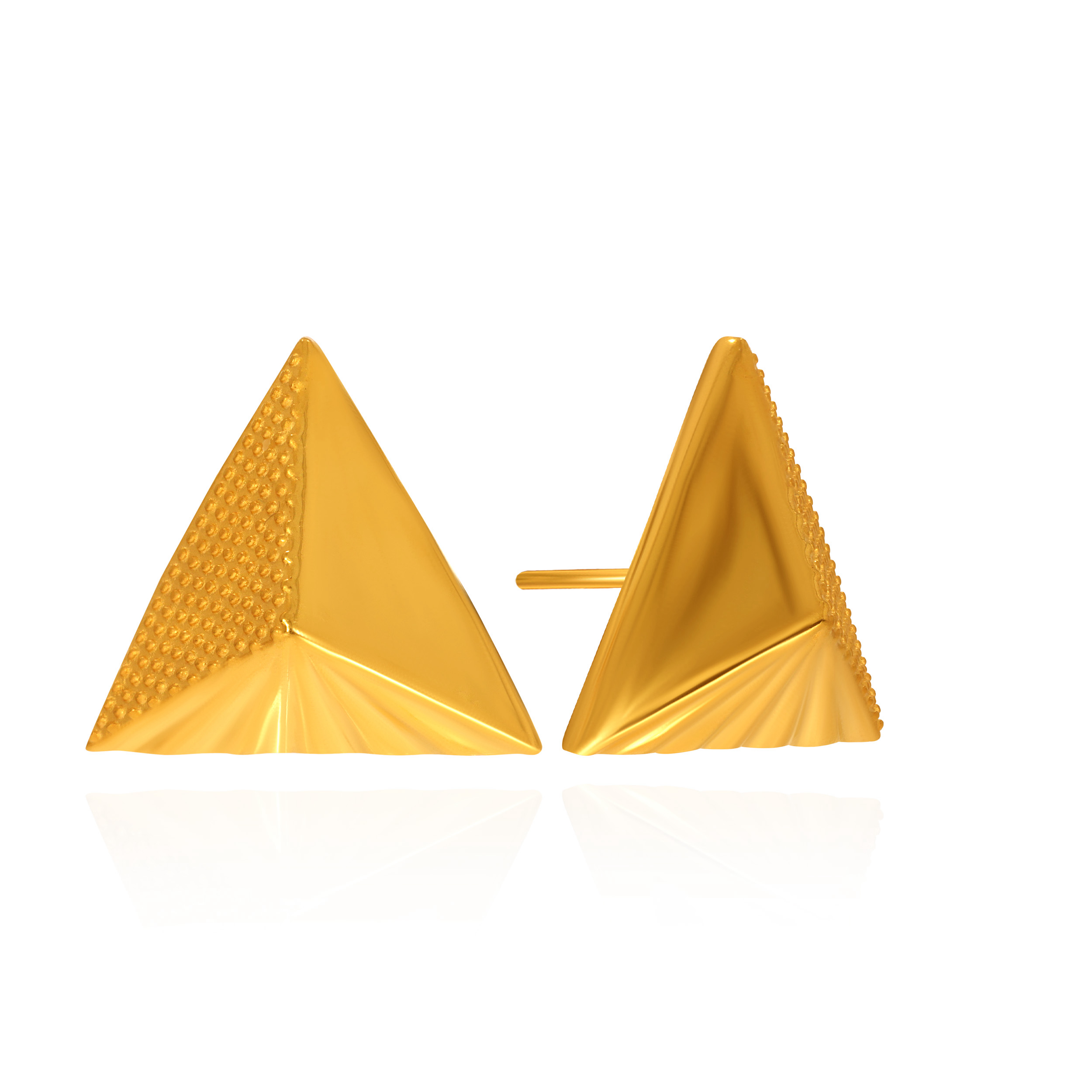 Triad Form Gold Studs - Senco Gold and Diamonds