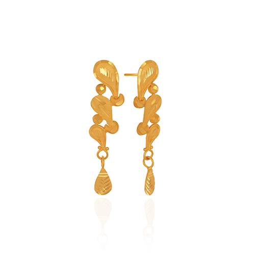 Flowing Petal Gold Earrings - Senco Gold and Diamonds