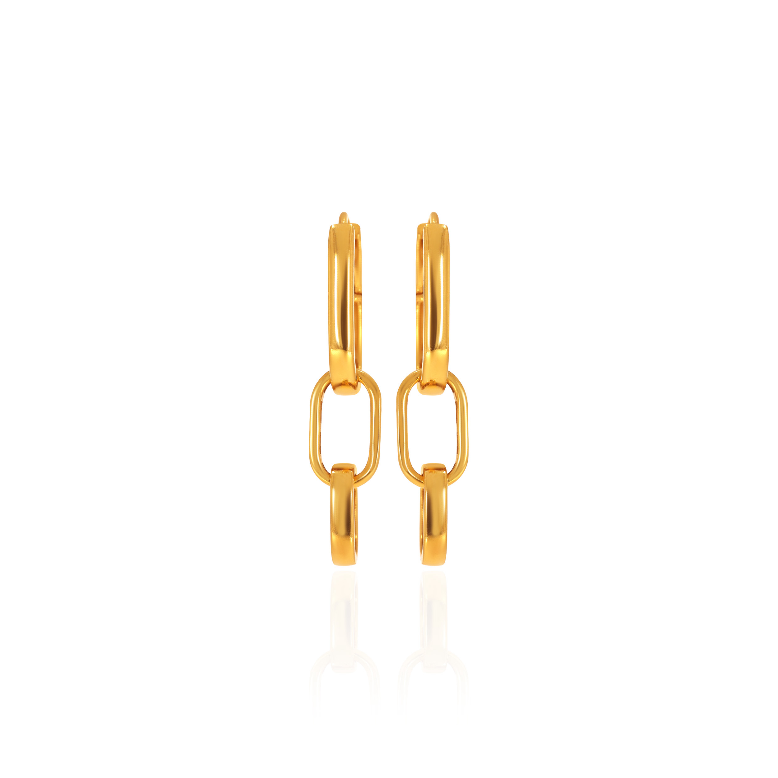 Open Link Cascade Gold Drop Earrings - Senco Gold and Diamonds