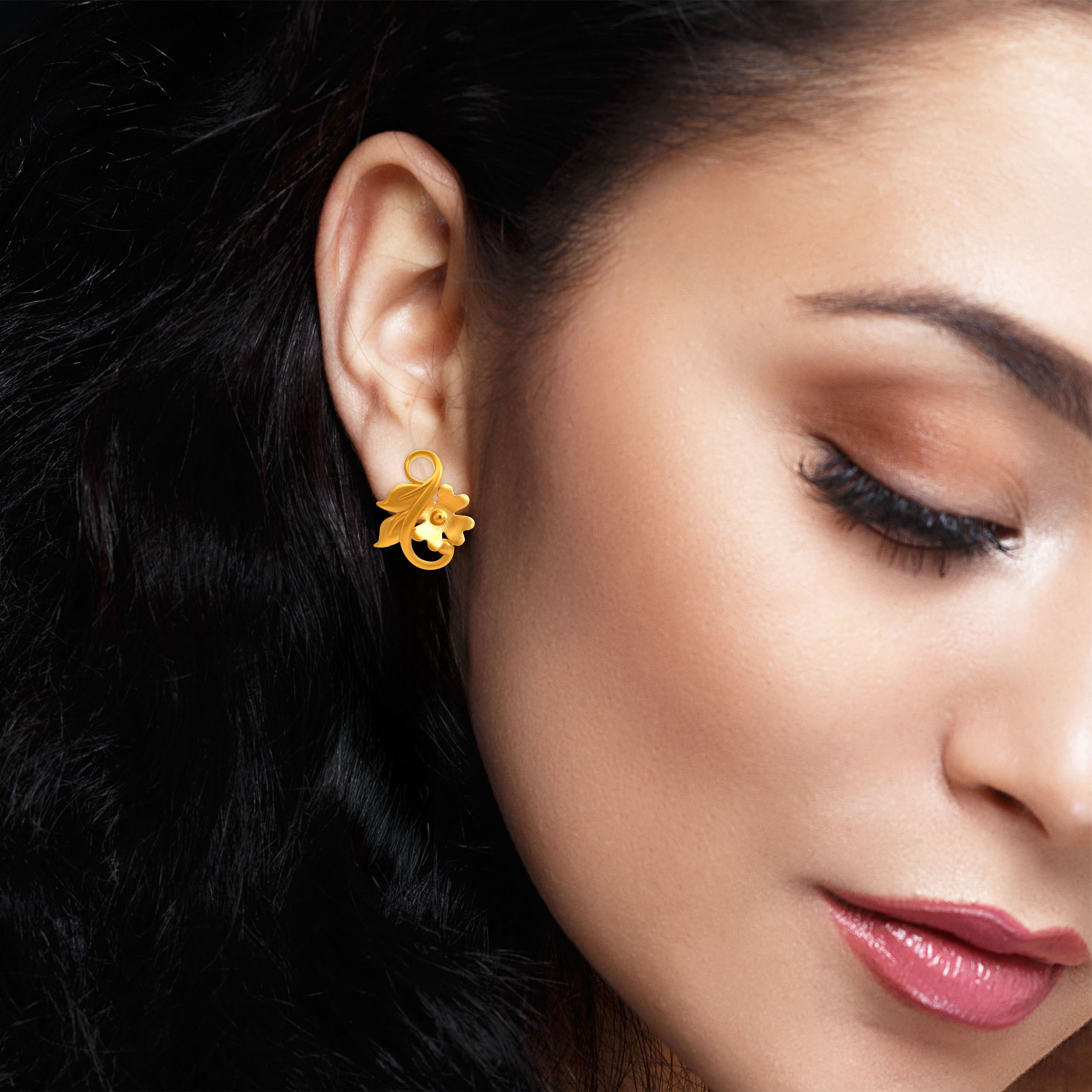 Auric Botanic Gold Studs - Senco Gold and Diamonds