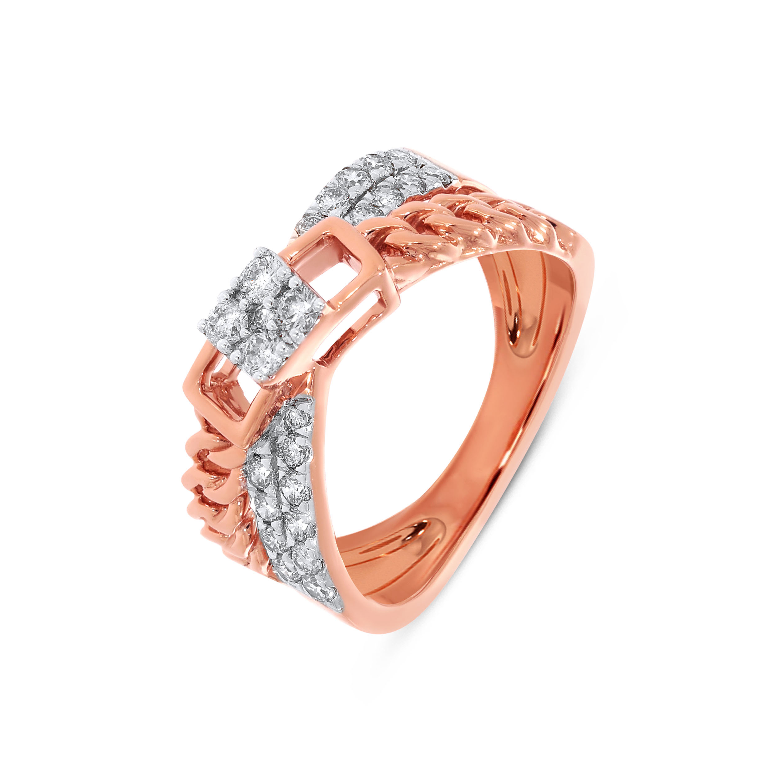 18K Rose Gold Diamond Ring-DLR-D000772728 - Senco Gold and Diamonds