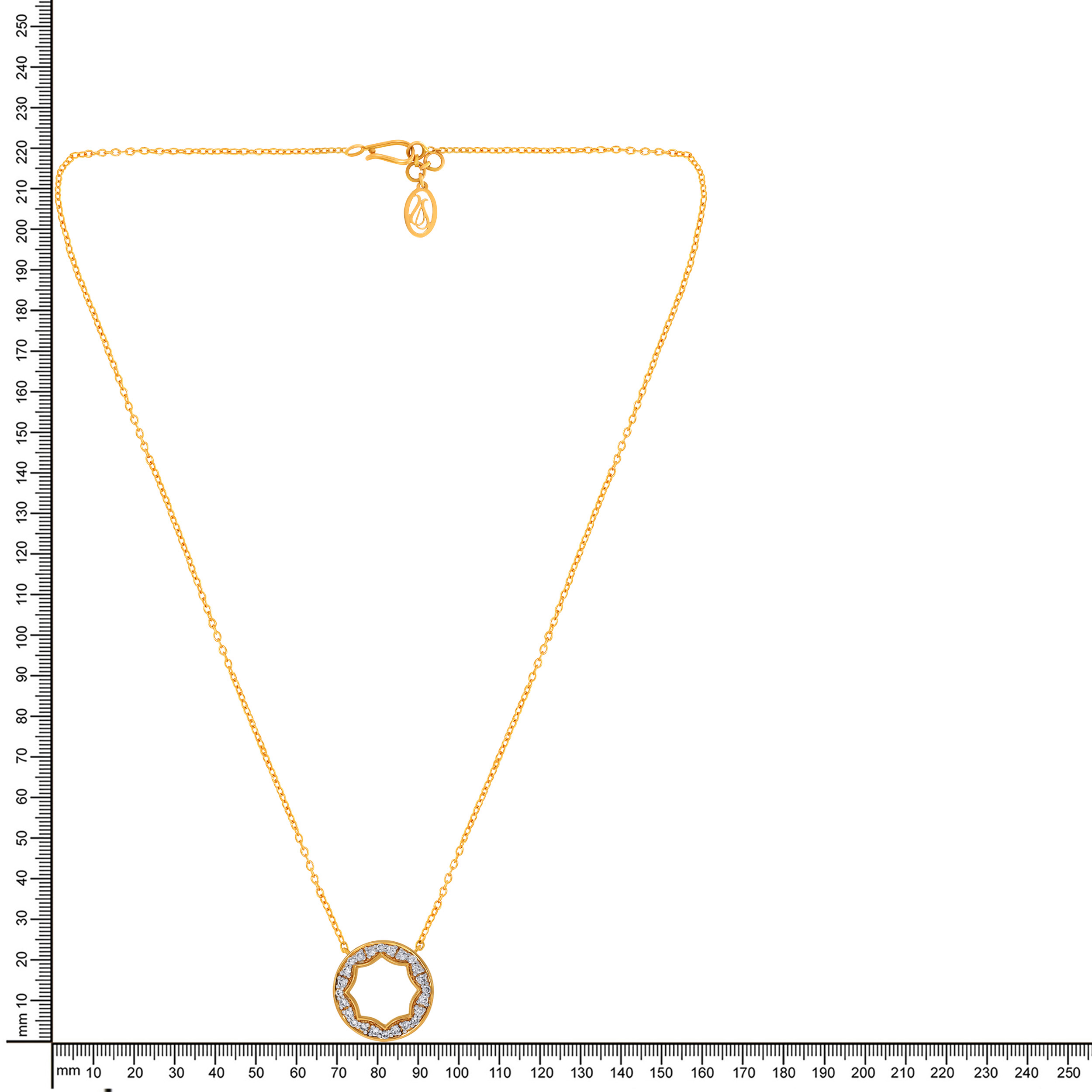Sunlit Open Circle Diamond Chain Pendant - Senco Gold and Diamonds