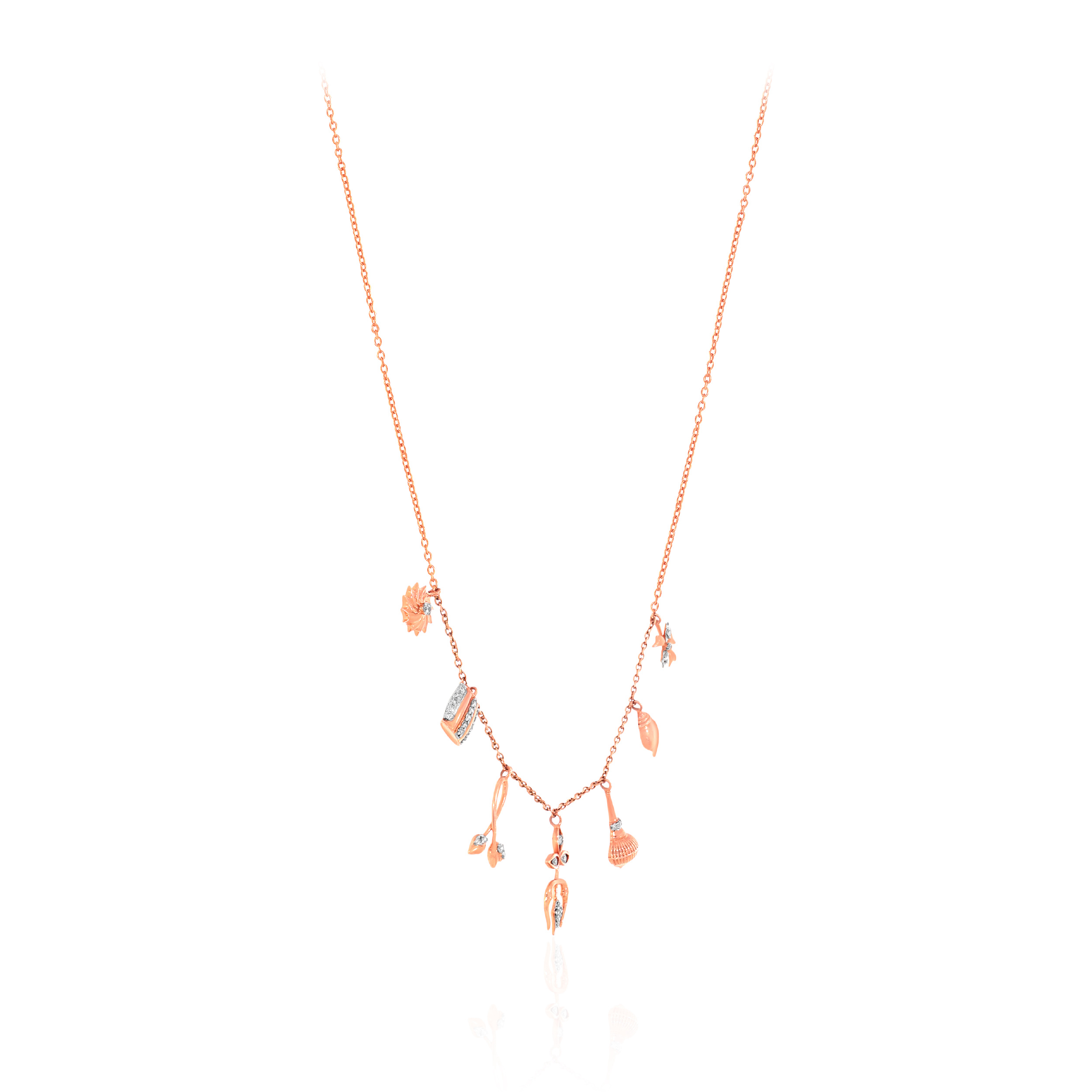 14K Rose Gold Diamond Necklace-DGN-D000730817 - Senco Gold and Diamonds