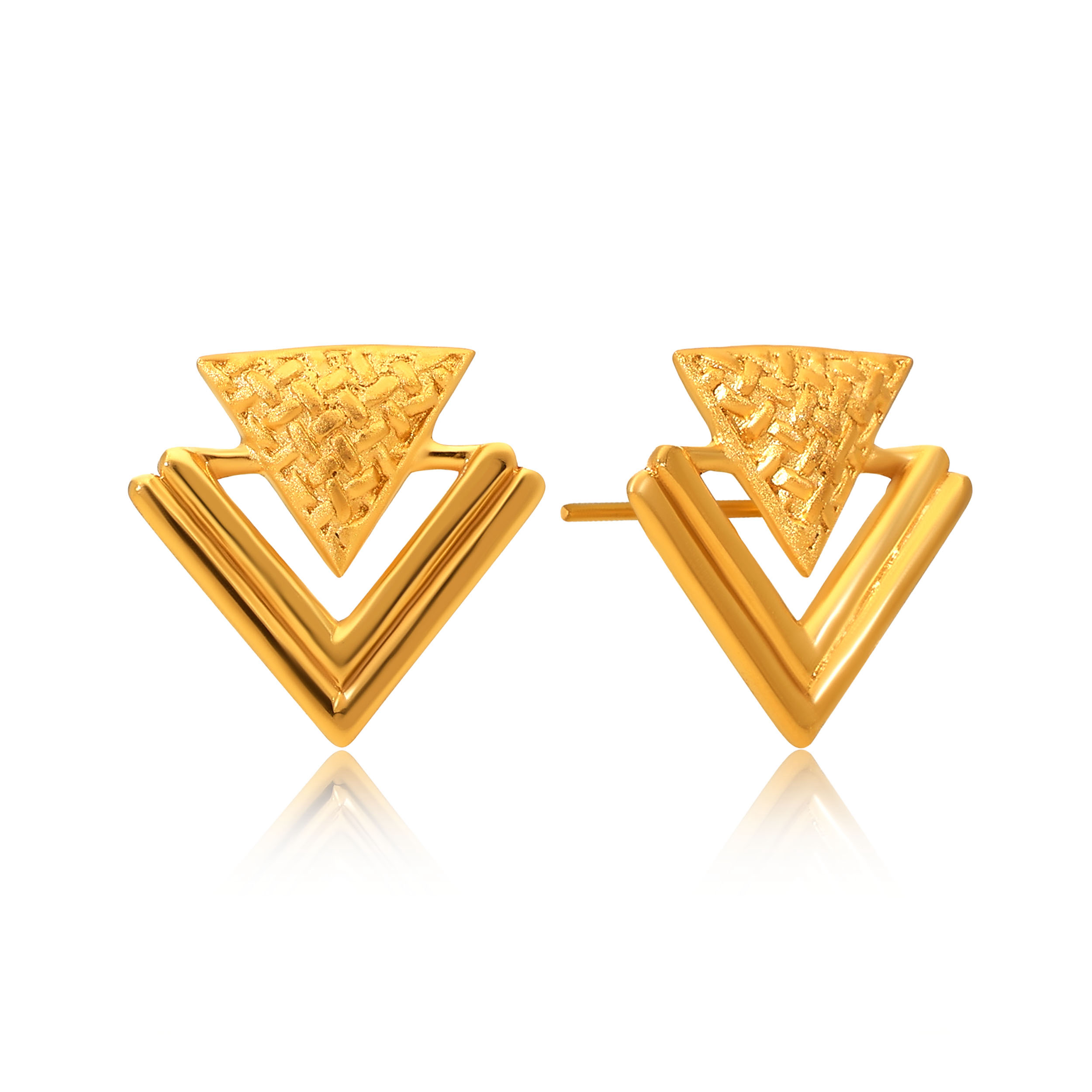 Astrid Apex Gold Studs - Senco Gold and Diamonds