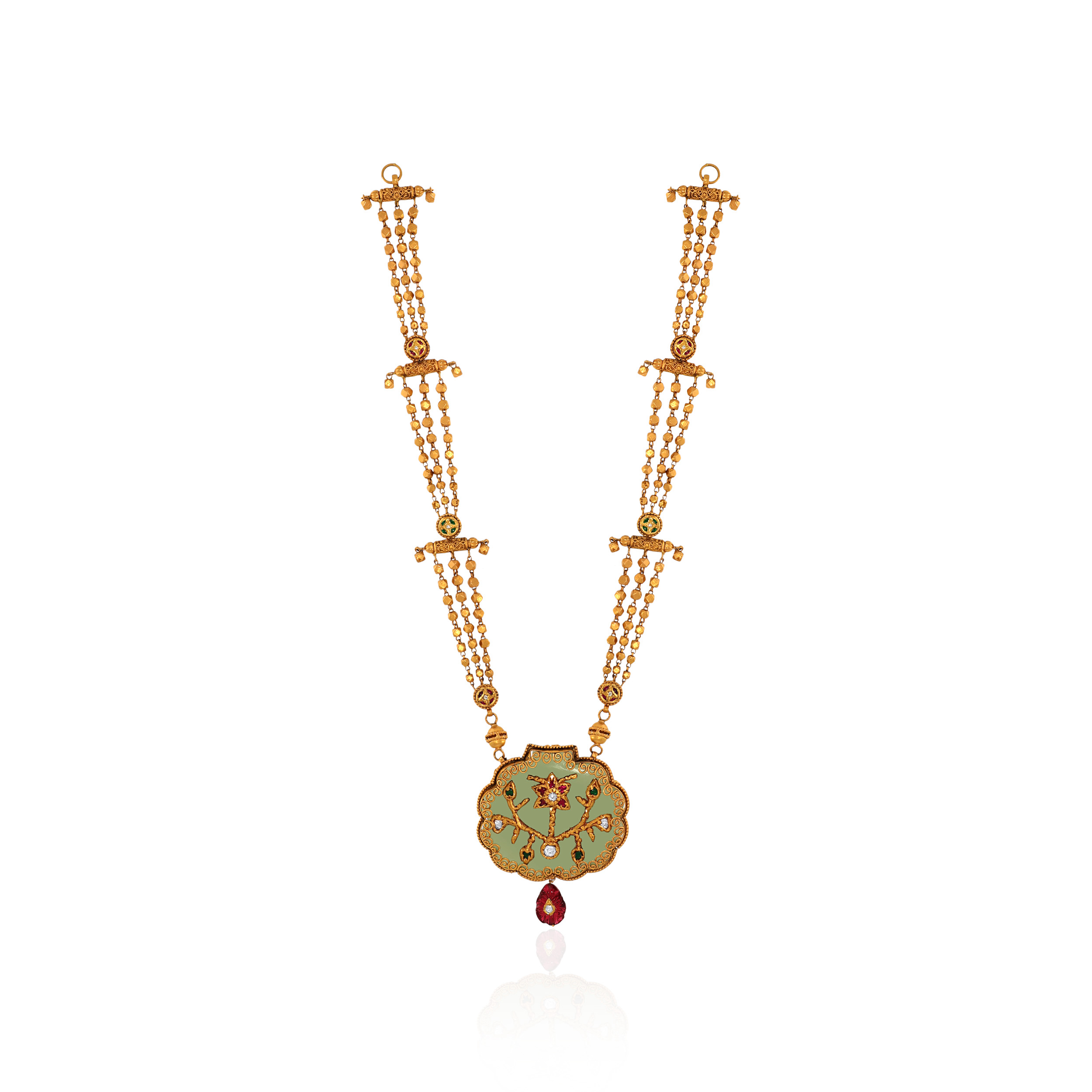22K Yellow Gold Kundan Necklace-GN-D000788434 - Senco Gold and Diamonds