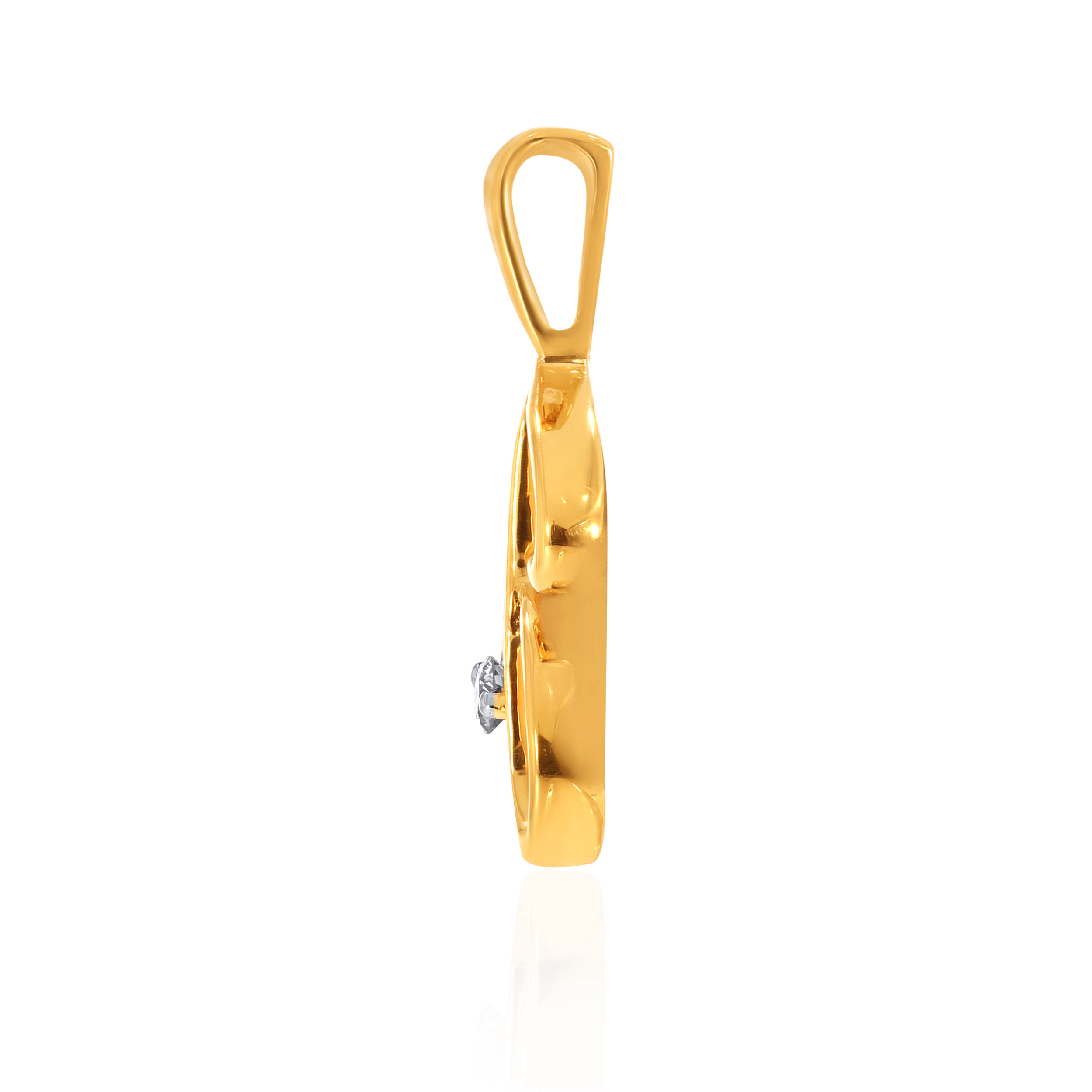 18K Yellow Gold J Alphabet Diamond Pendant-DPN-D000748618 - Senco Gold and Diamonds