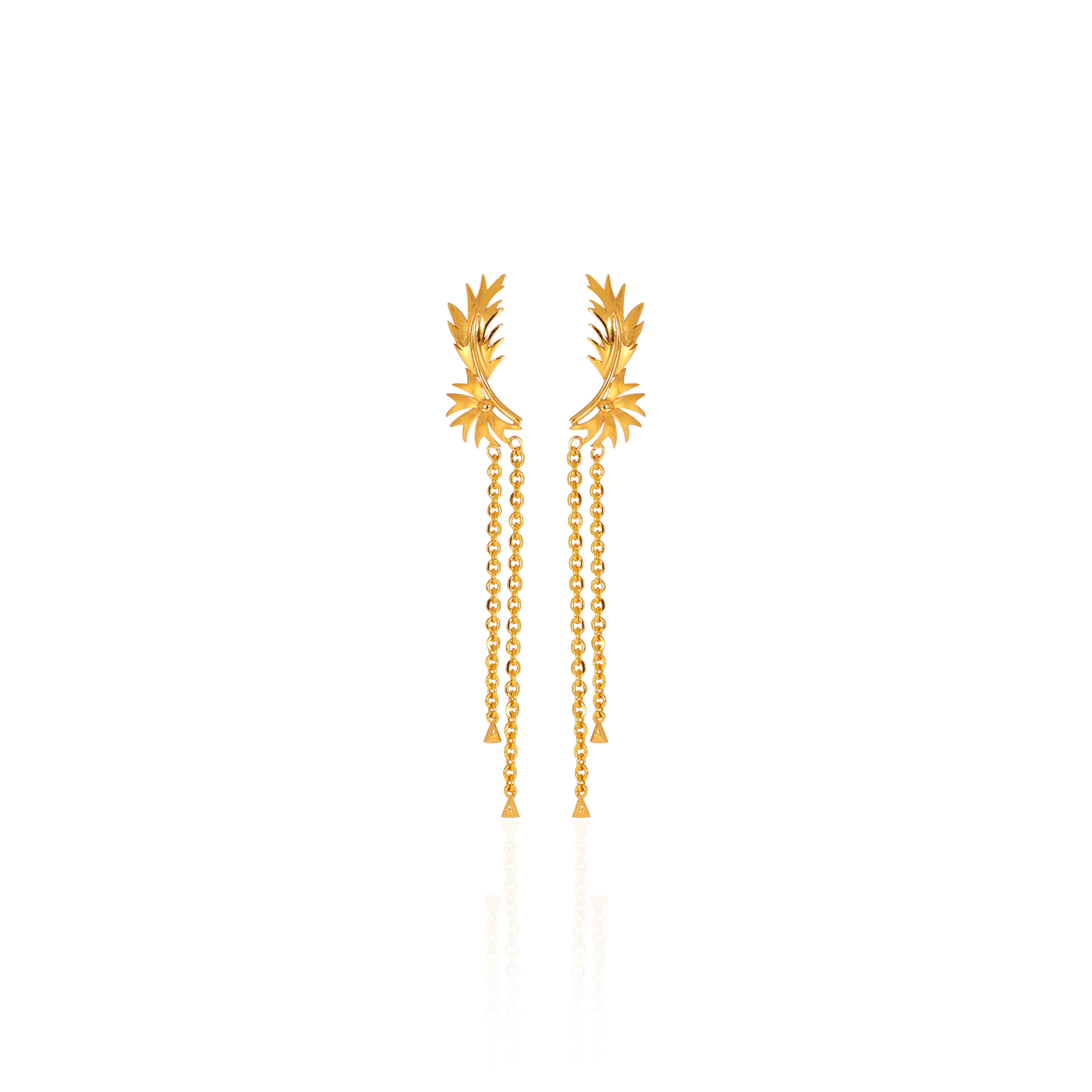 22K Yellow Gold Drop Earrings-GP-SAD0005715 - Senco Gold and Diamonds