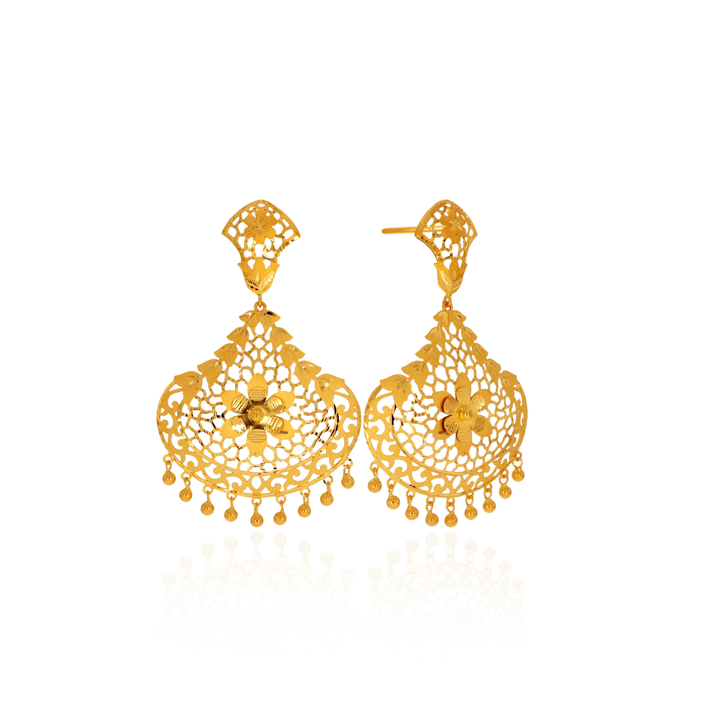 22K Yellow Gold Drop Earrings - GP-SAD0004955 - Senco Gold and Diamonds