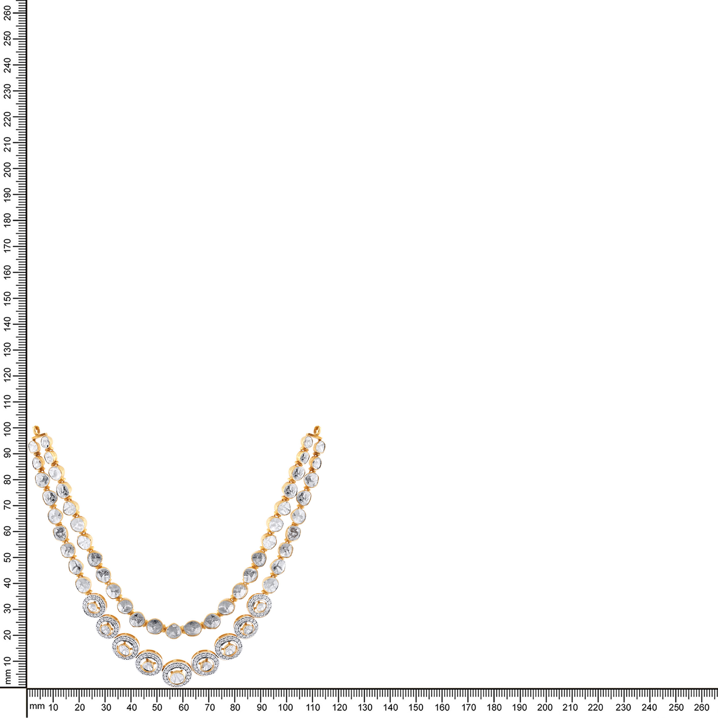Elysia Radiance Layered Polki Diamond Necklace - Senco Gold and Diamonds