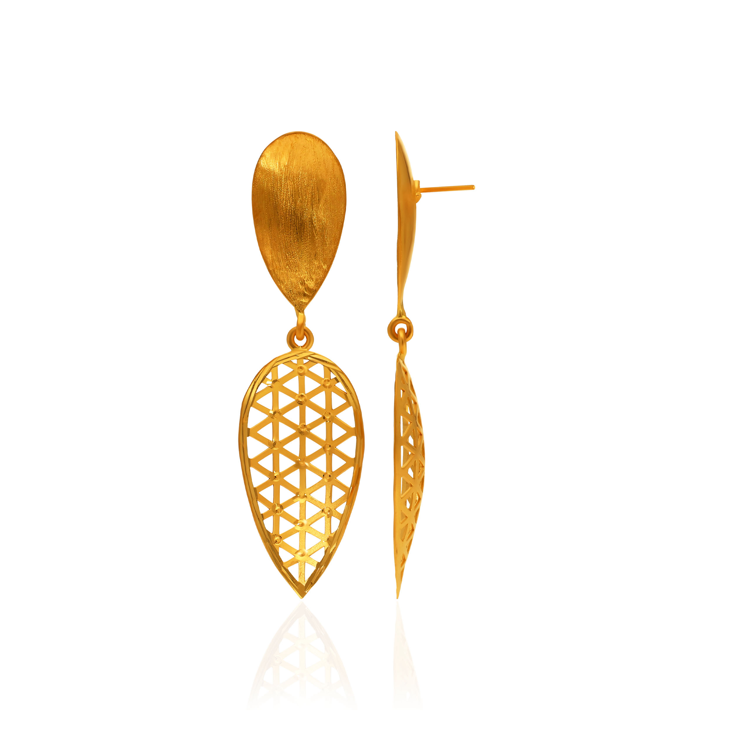 Gracefall Gold Drop Earrings - Senco Gold and Diamonds