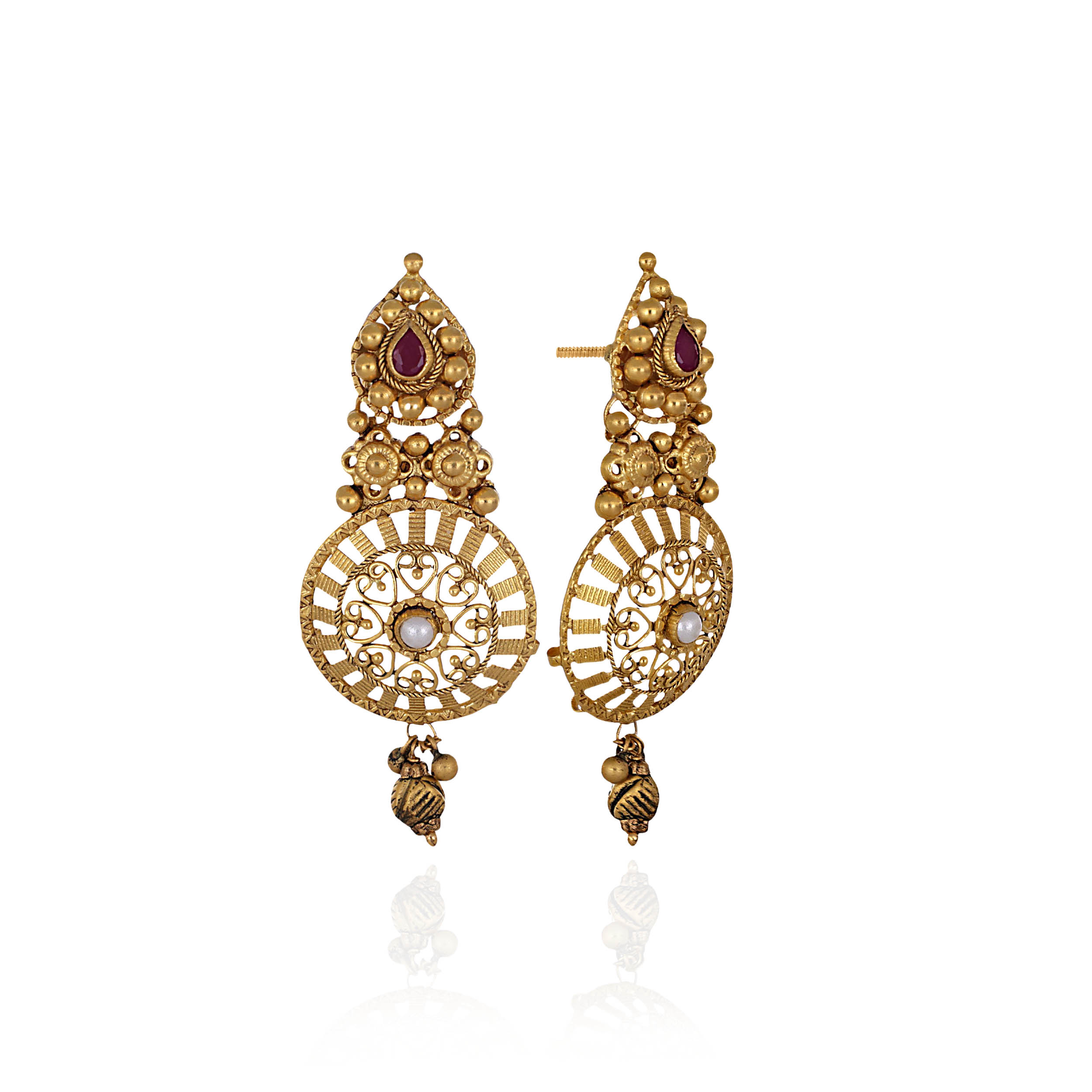 Crownlight Filigree Gold Earrings - Senco Gold and Diamonds