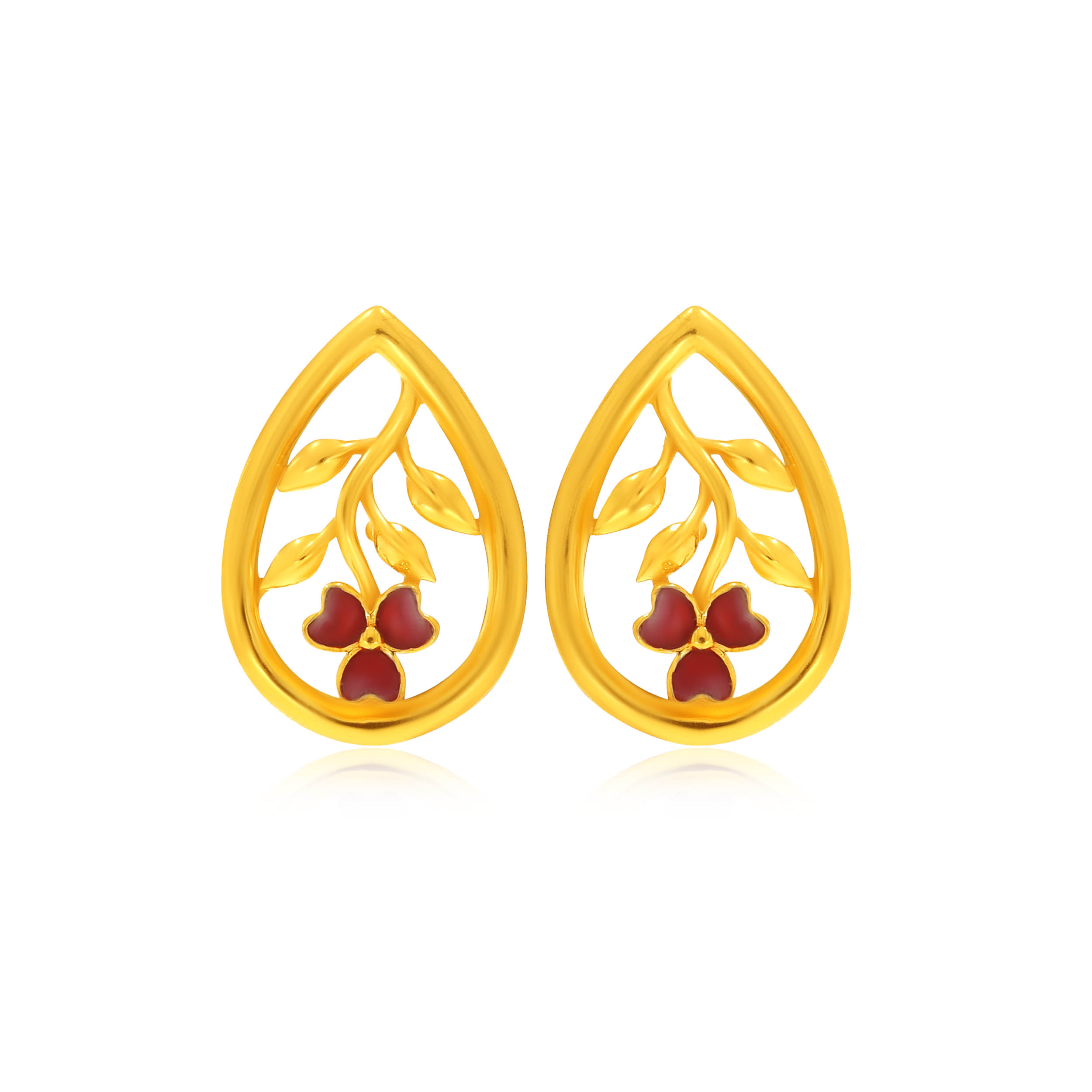 Trillium Glow Gold Studs - Senco Gold and Diamonds