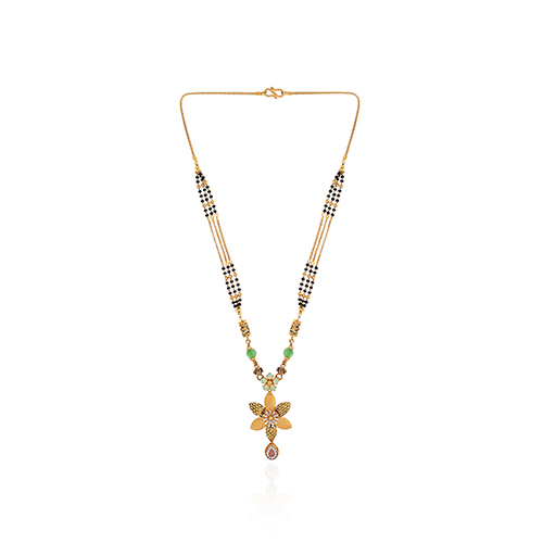 Blossom Charm Kundan Gold Mangalsutra - Senco Gold and Diamonds
