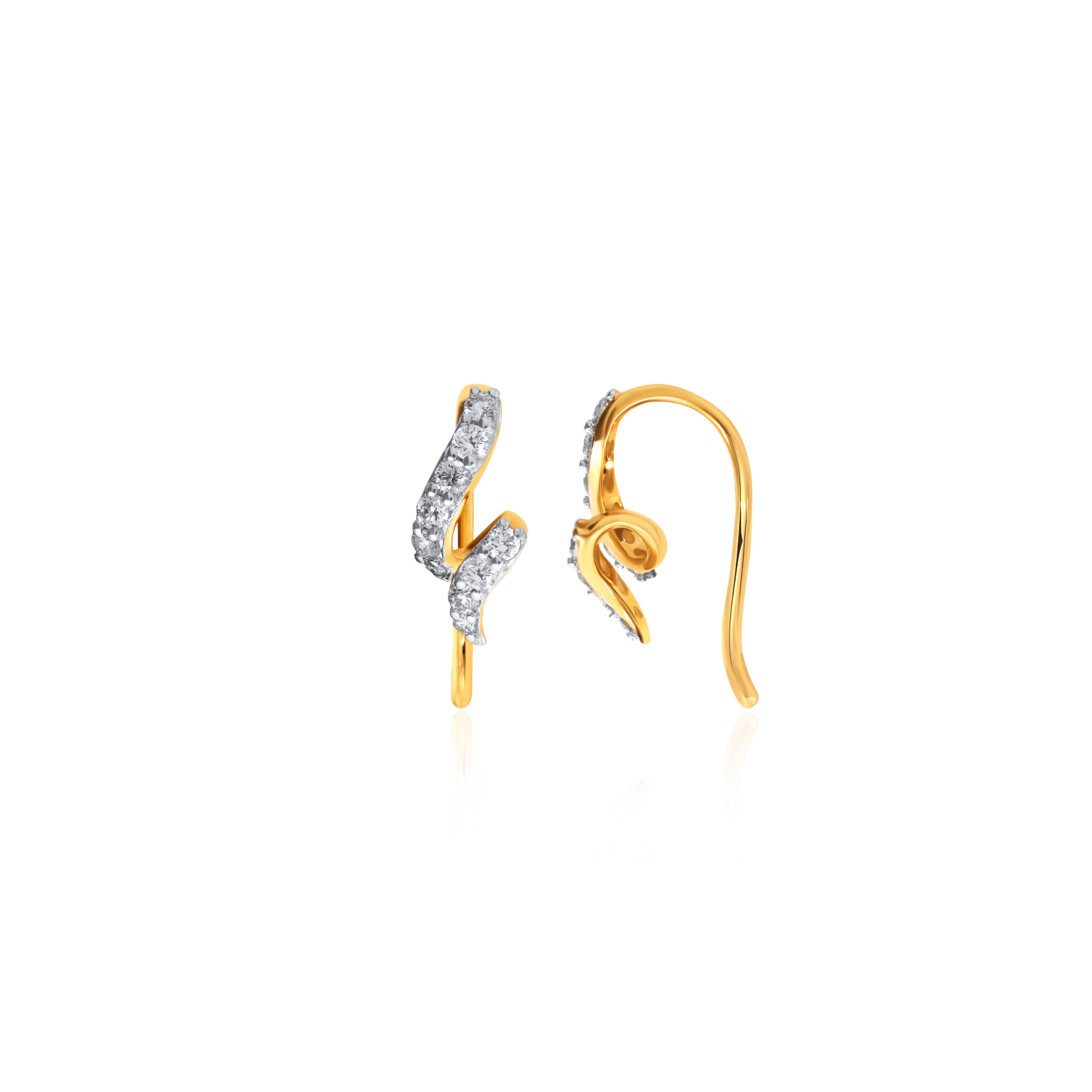 Classy Twist Diamond Hook Earrings - Senco Gold and Diamonds