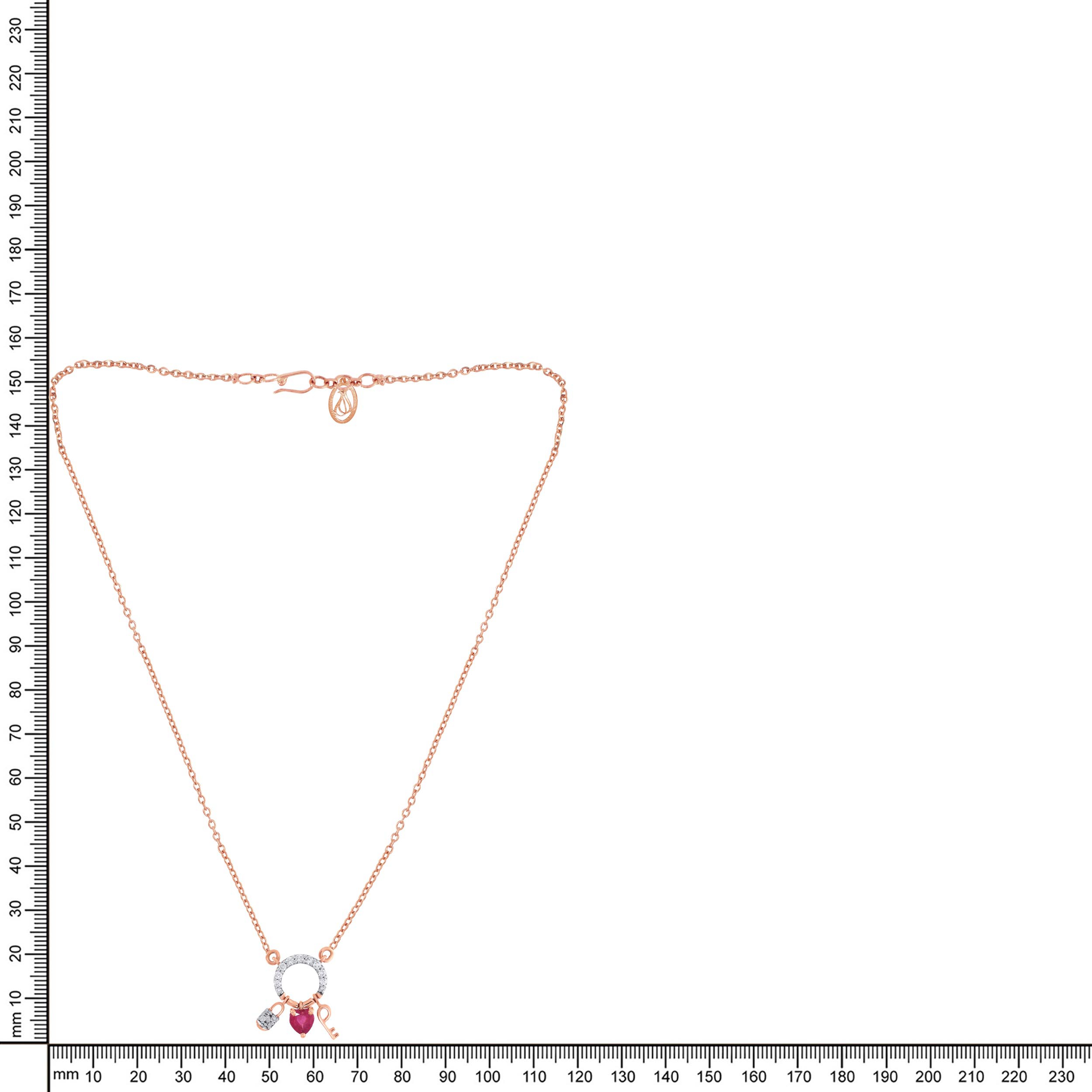 Key of Love Diamond Chain Pendant - Senco Gold and Diamonds