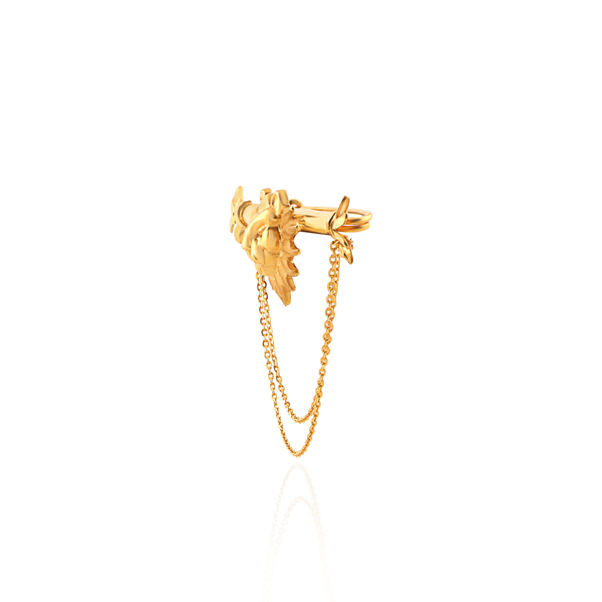 Regal Lion Motif Men's Gold Brooch - Senco Gold and Diamonds