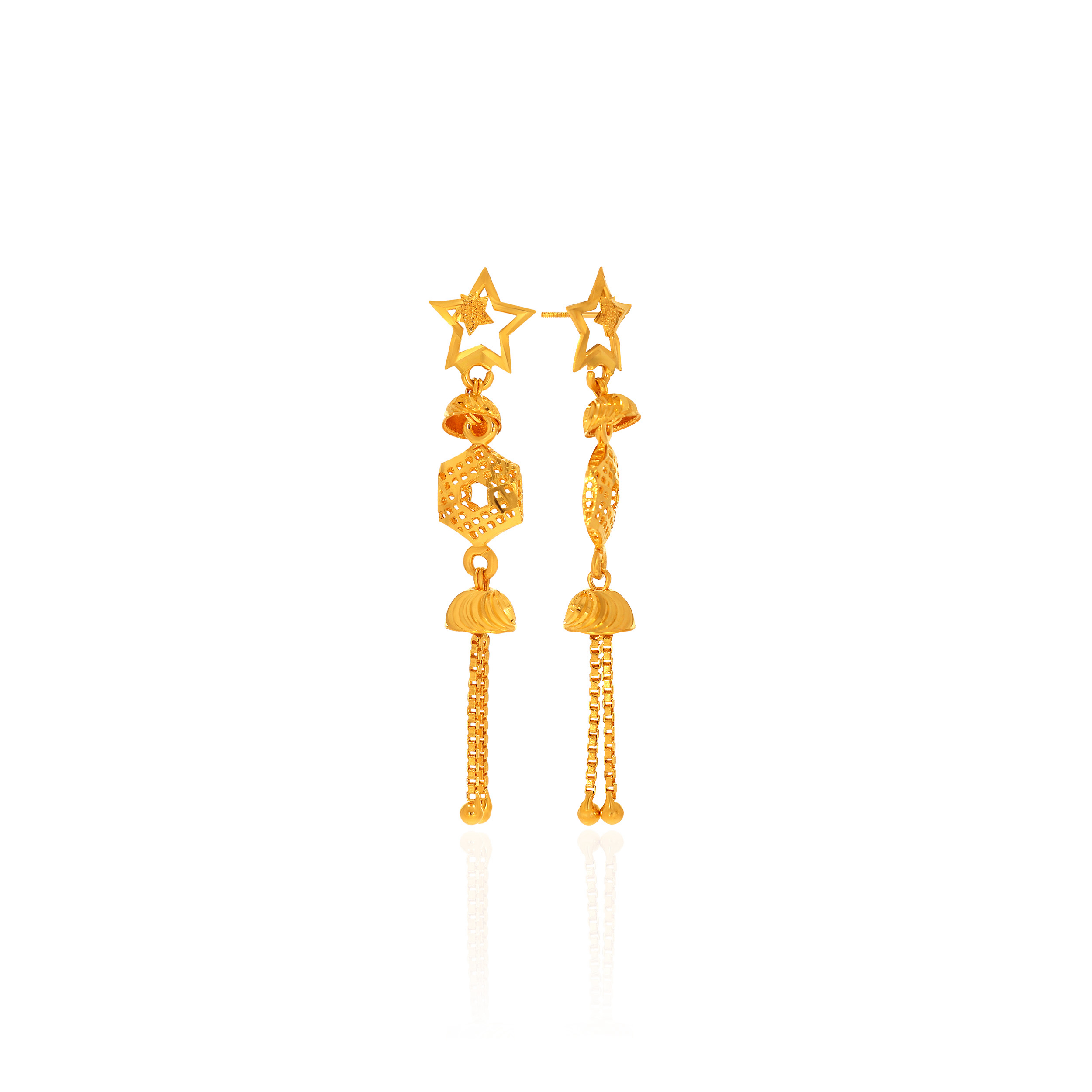 22K Yellow Gold Gold Drop Earrings-GP-D000764367 - Senco Gold and Diamonds