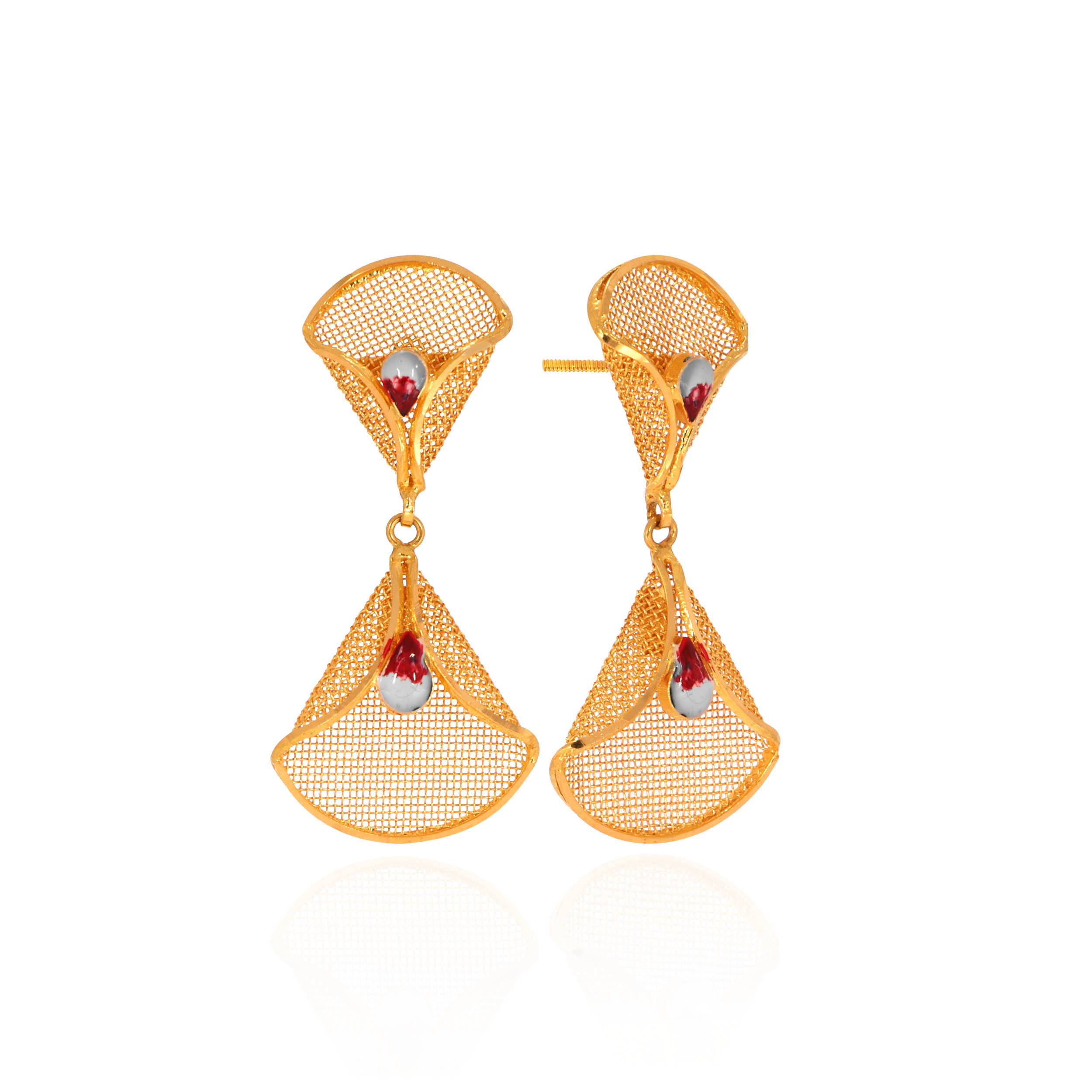 Scarlet Fan Gold Earrings - Senco Gold and Diamonds