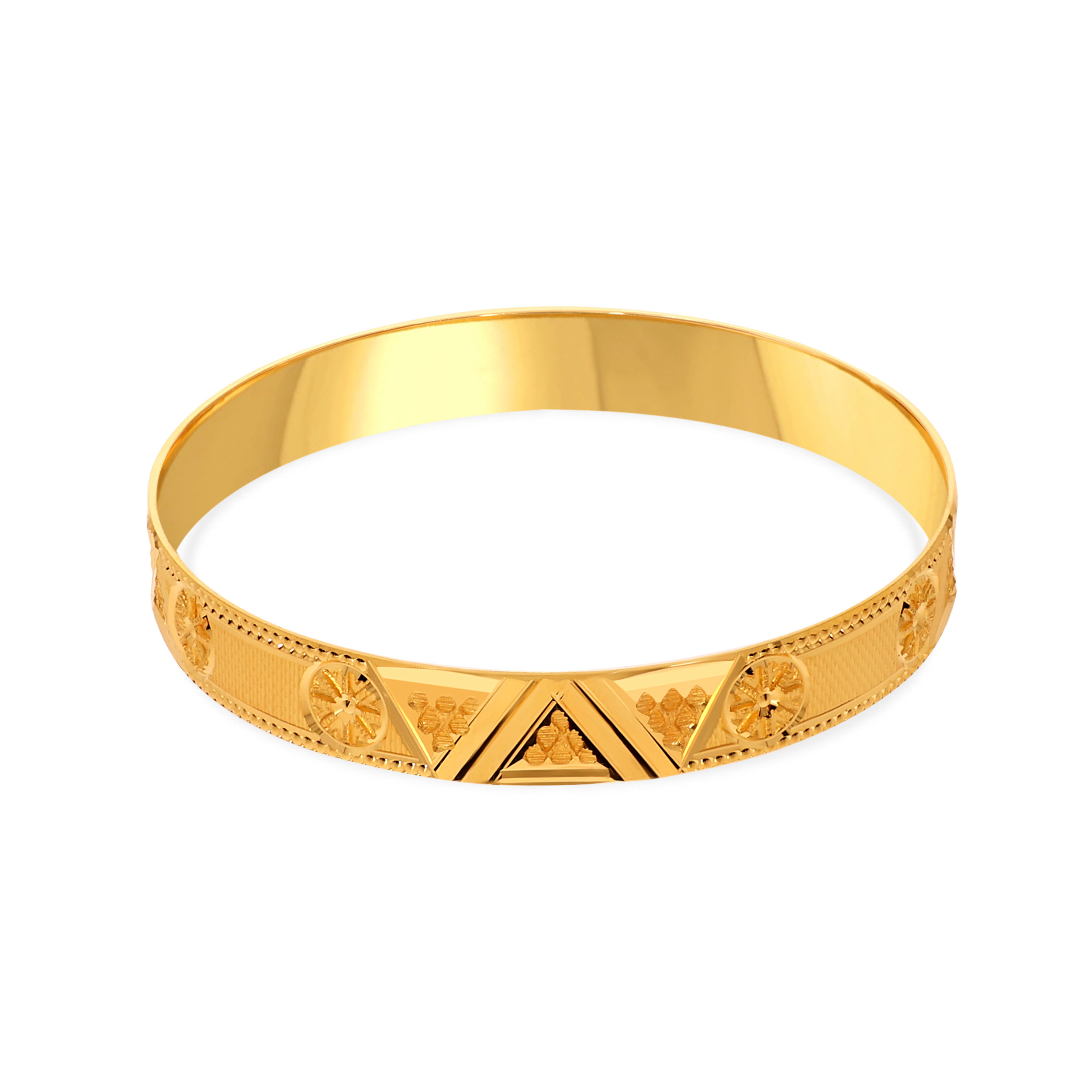 Charkha Heritage Gold Bangle - Senco Gold and Diamonds