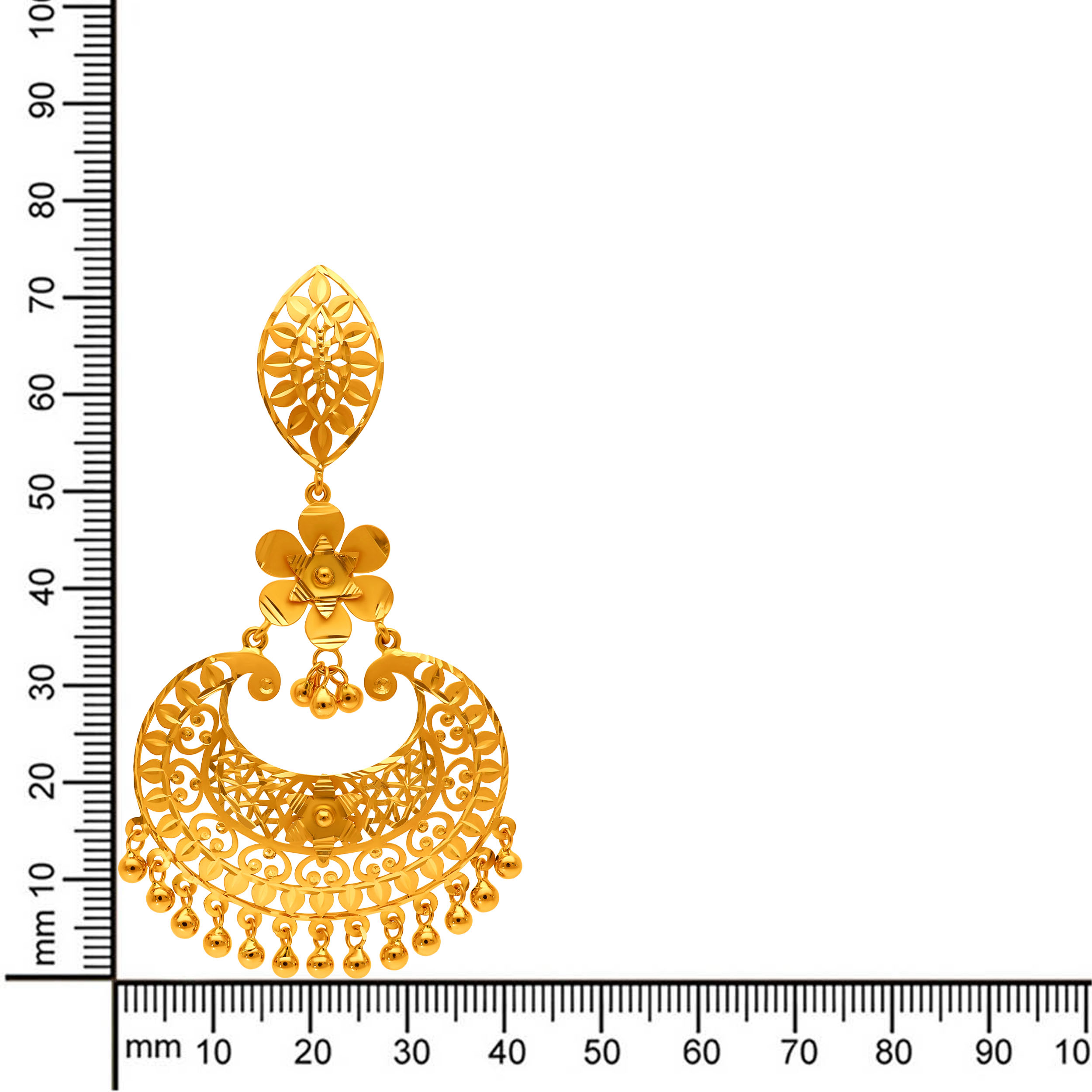 Bridal Bloom Gold Chand Bali Earrings - Senco Gold and Diamonds