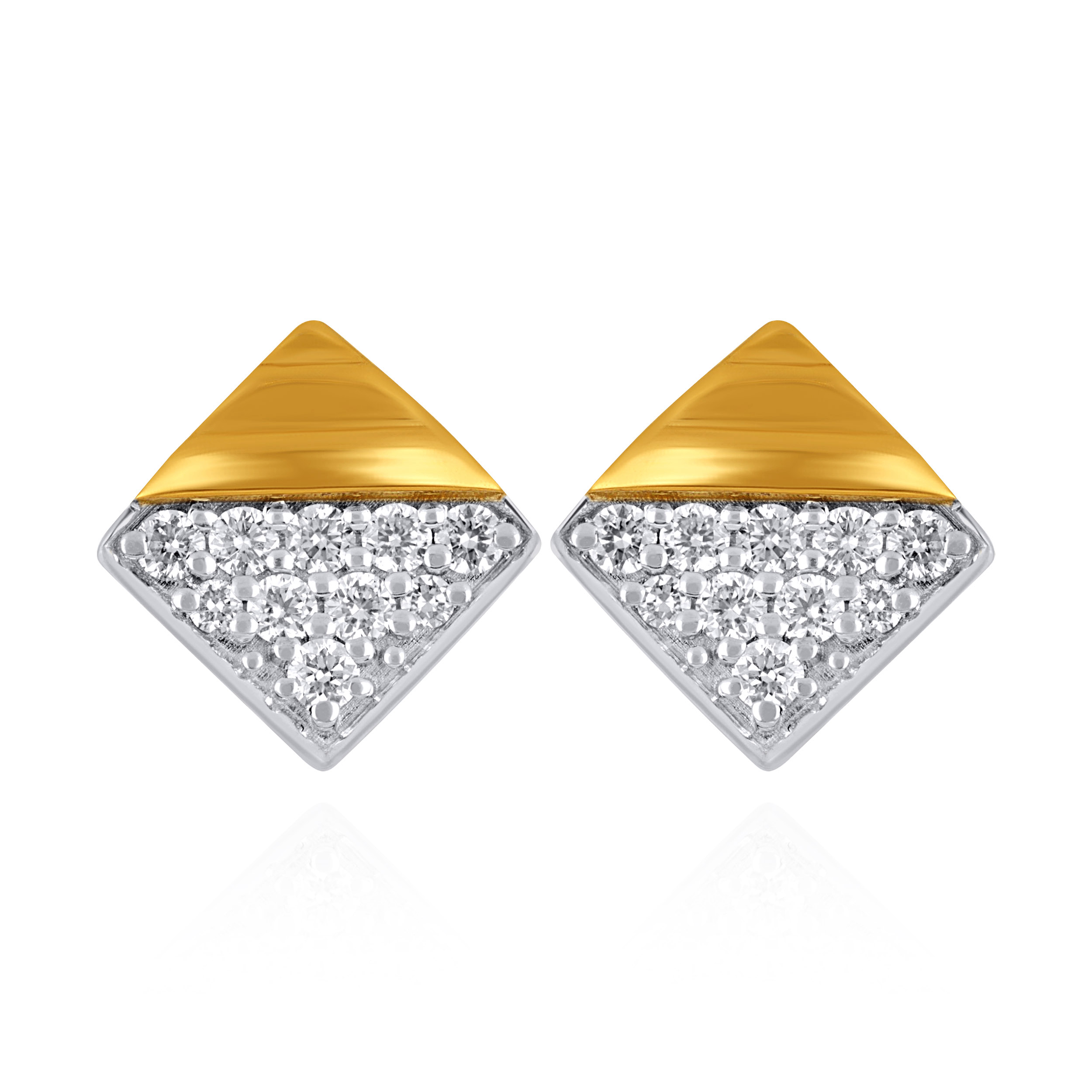 Linea Dual Diamond Studs - Senco Gold and Diamonds