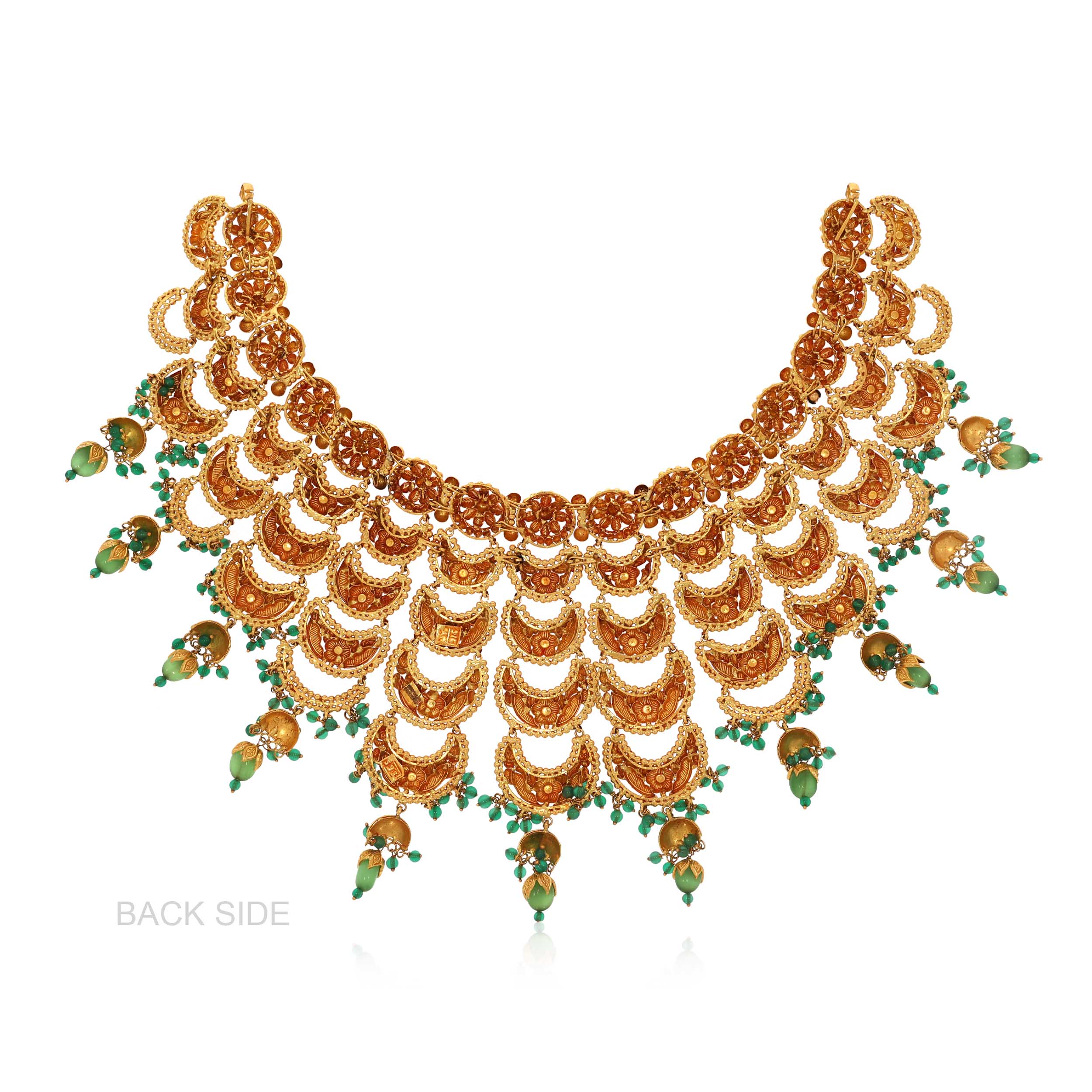 Blessed Moon Antique Gold Choker Necklace - Senco Gold and Diamonds