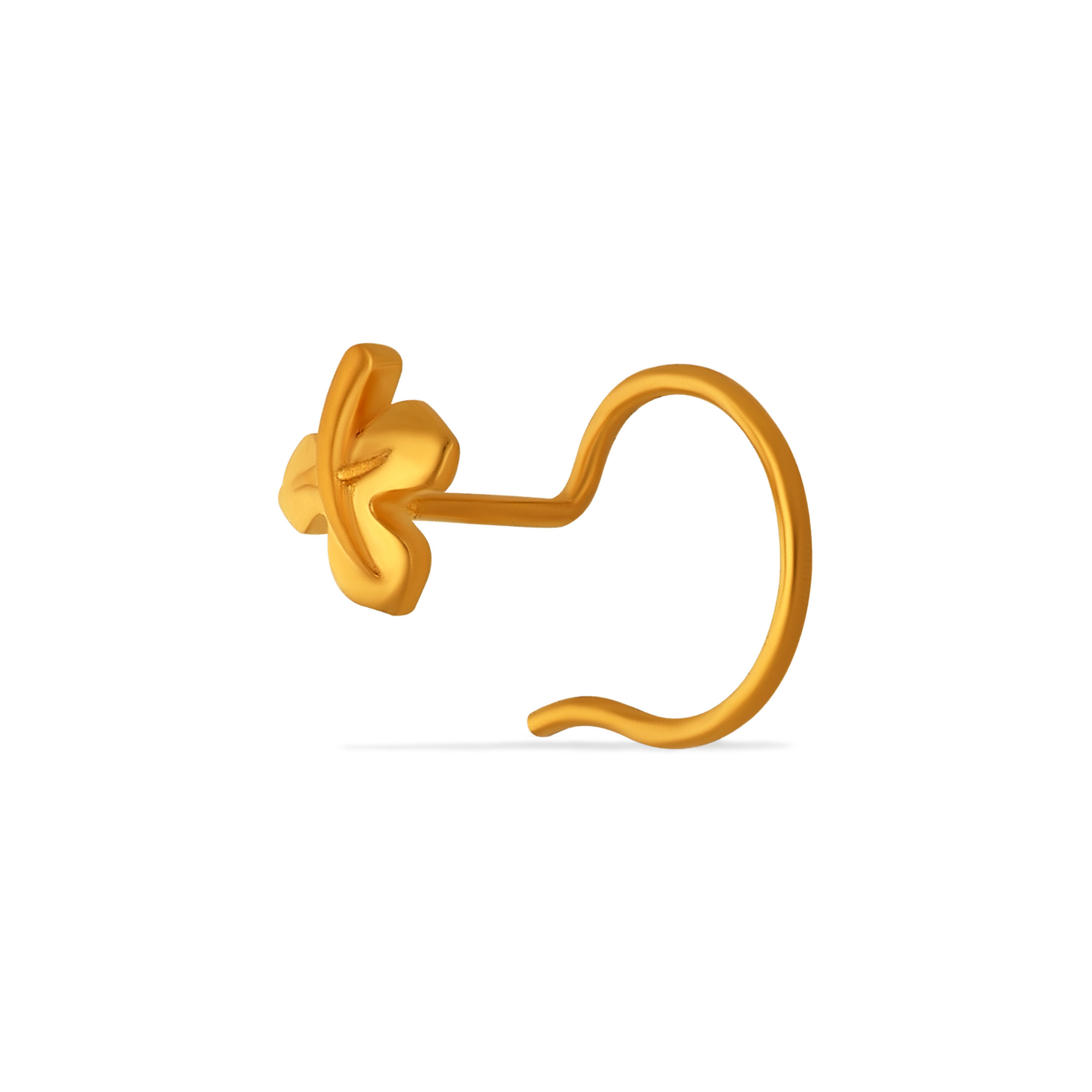 Serene Flora Gold Nose Pin - Senco Gold and Diamonds