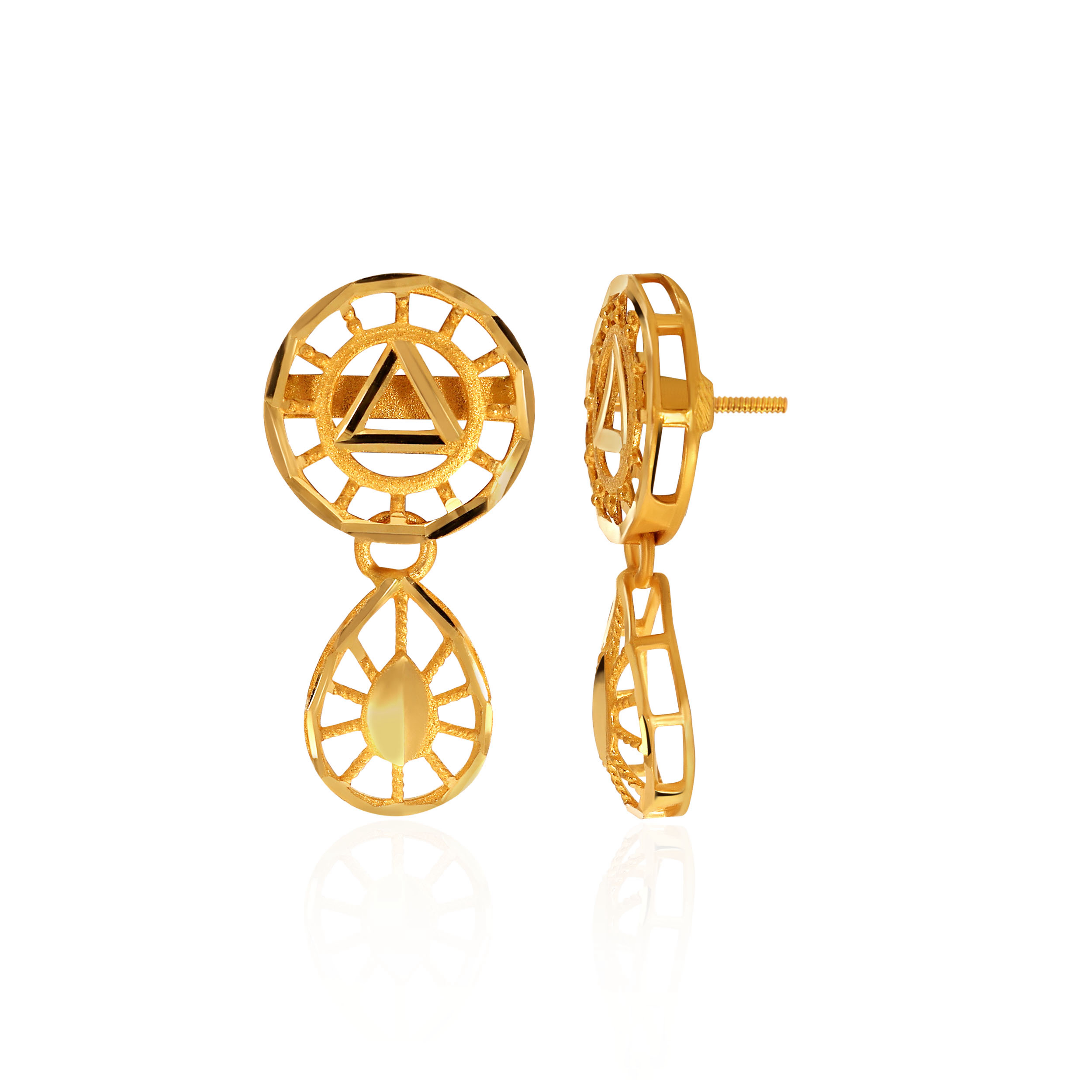 Classy Enchant Gold Drop Earrings - Senco Gold and Diamonds