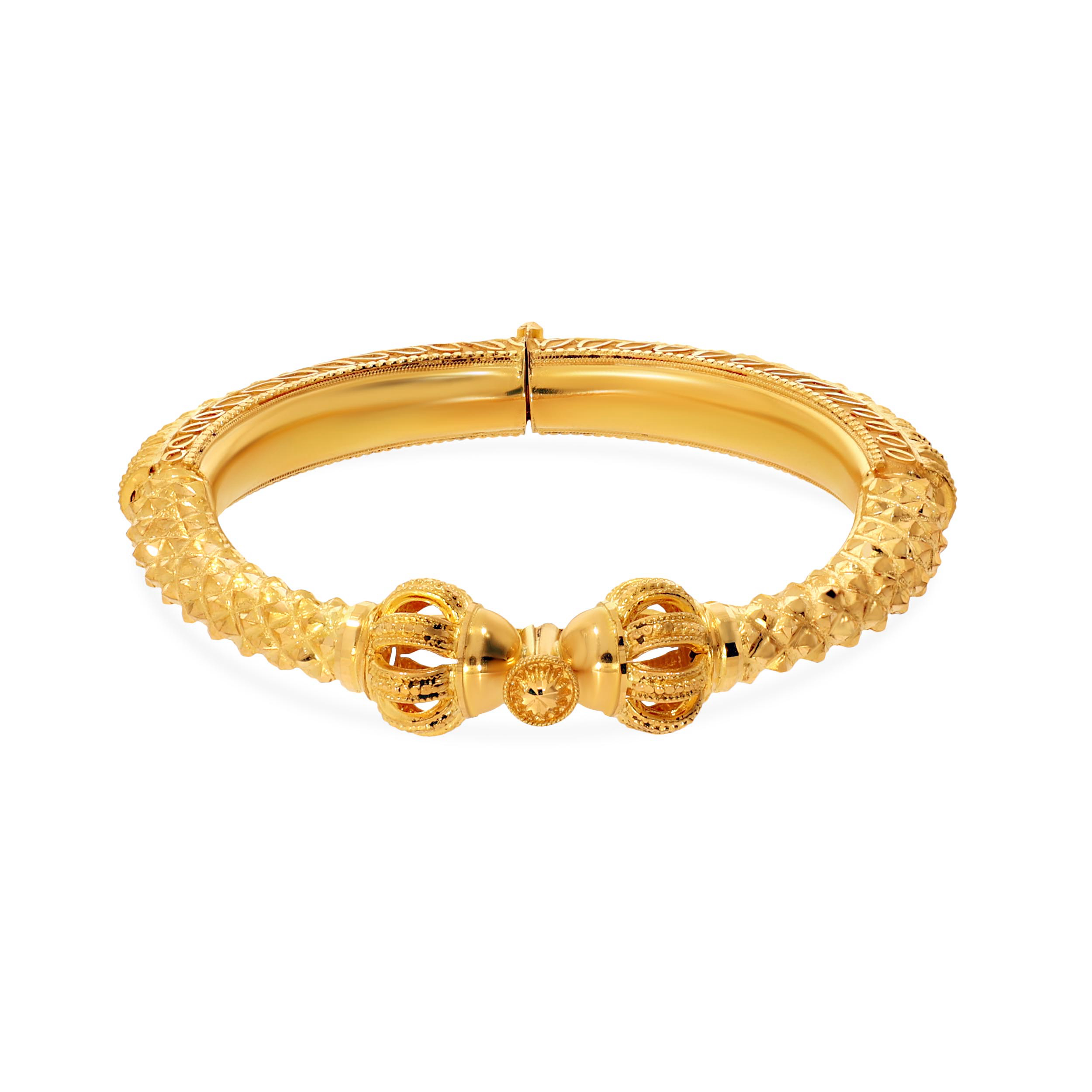 Conventional Radiance Gold Mukh Bangle - Senco Gold and Diamonds
