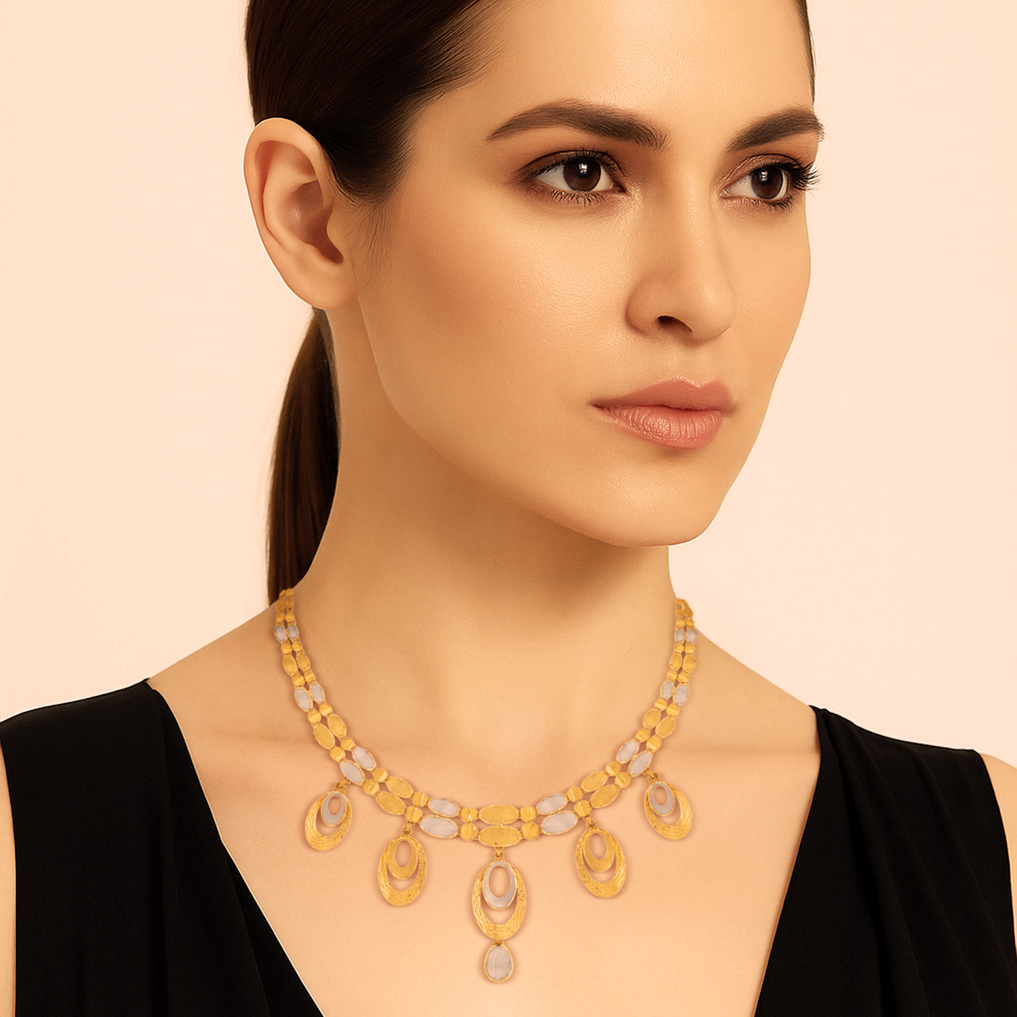 Rhythm & Hues Dual Tone Gold Necklace - Senco Gold and Diamonds