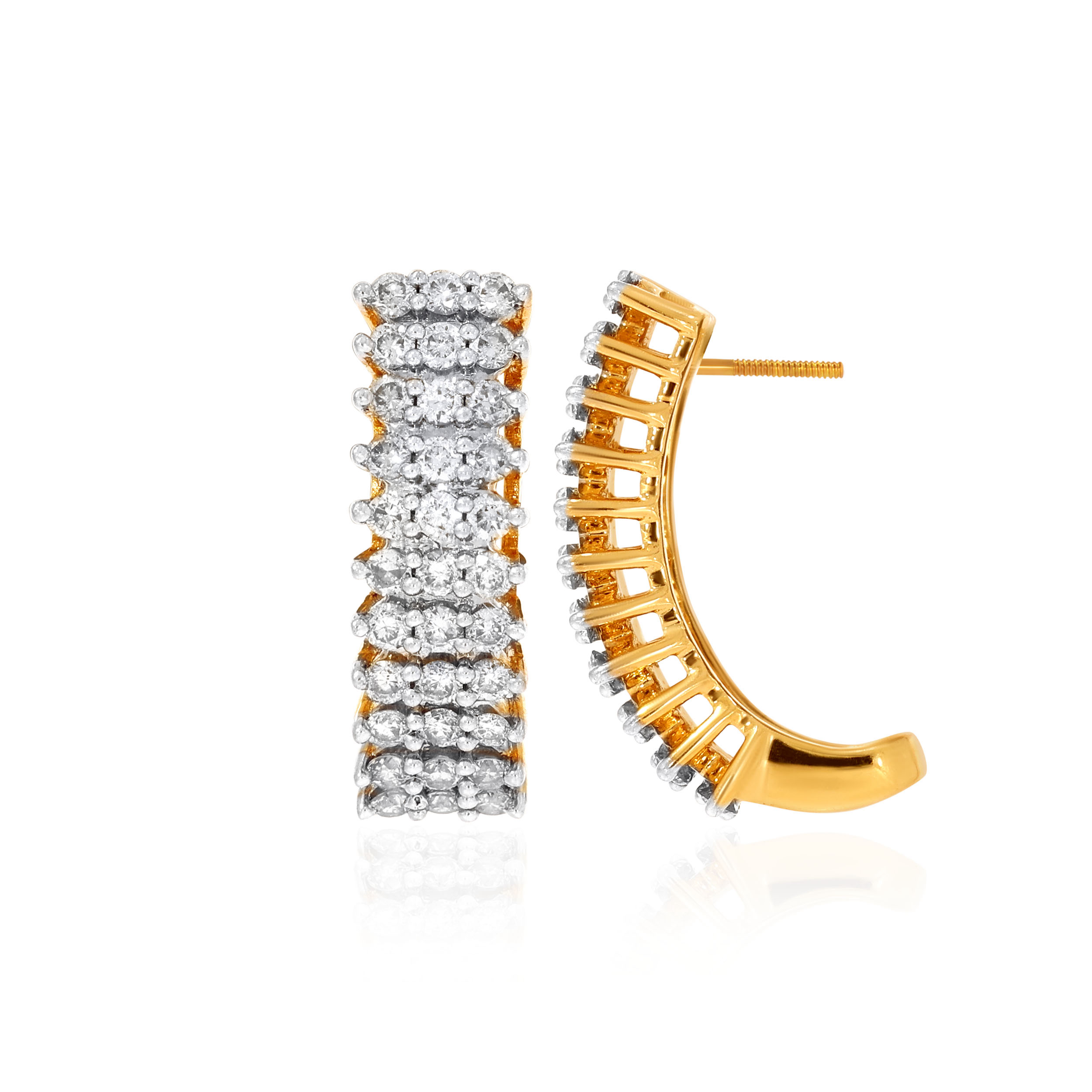 18K Yellow Gold Diamond Hoops DT-D000683326 - Senco Gold and Diamonds