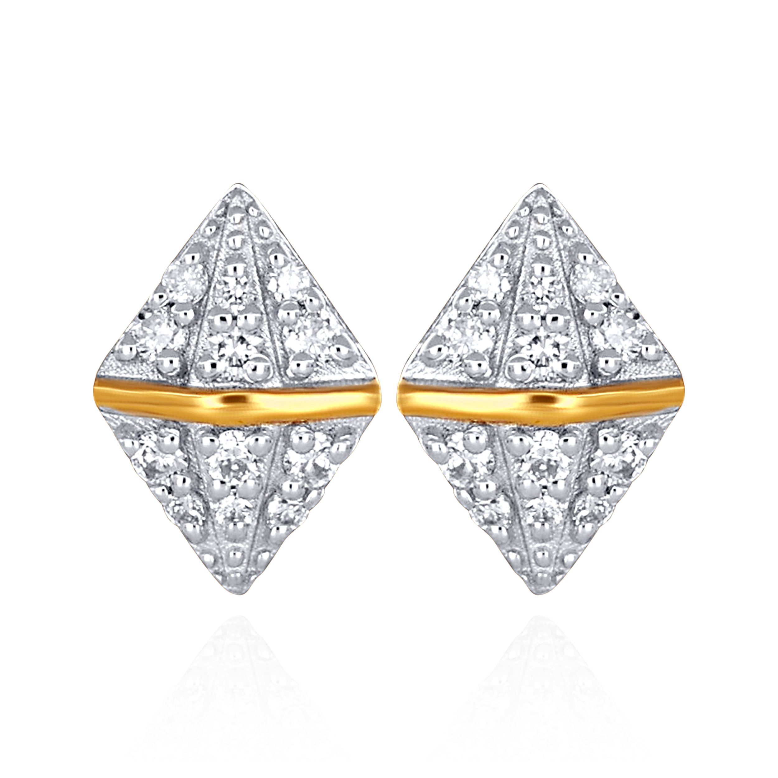 Rhombus Sparkle Diamond Studs - Senco Gold and Diamonds