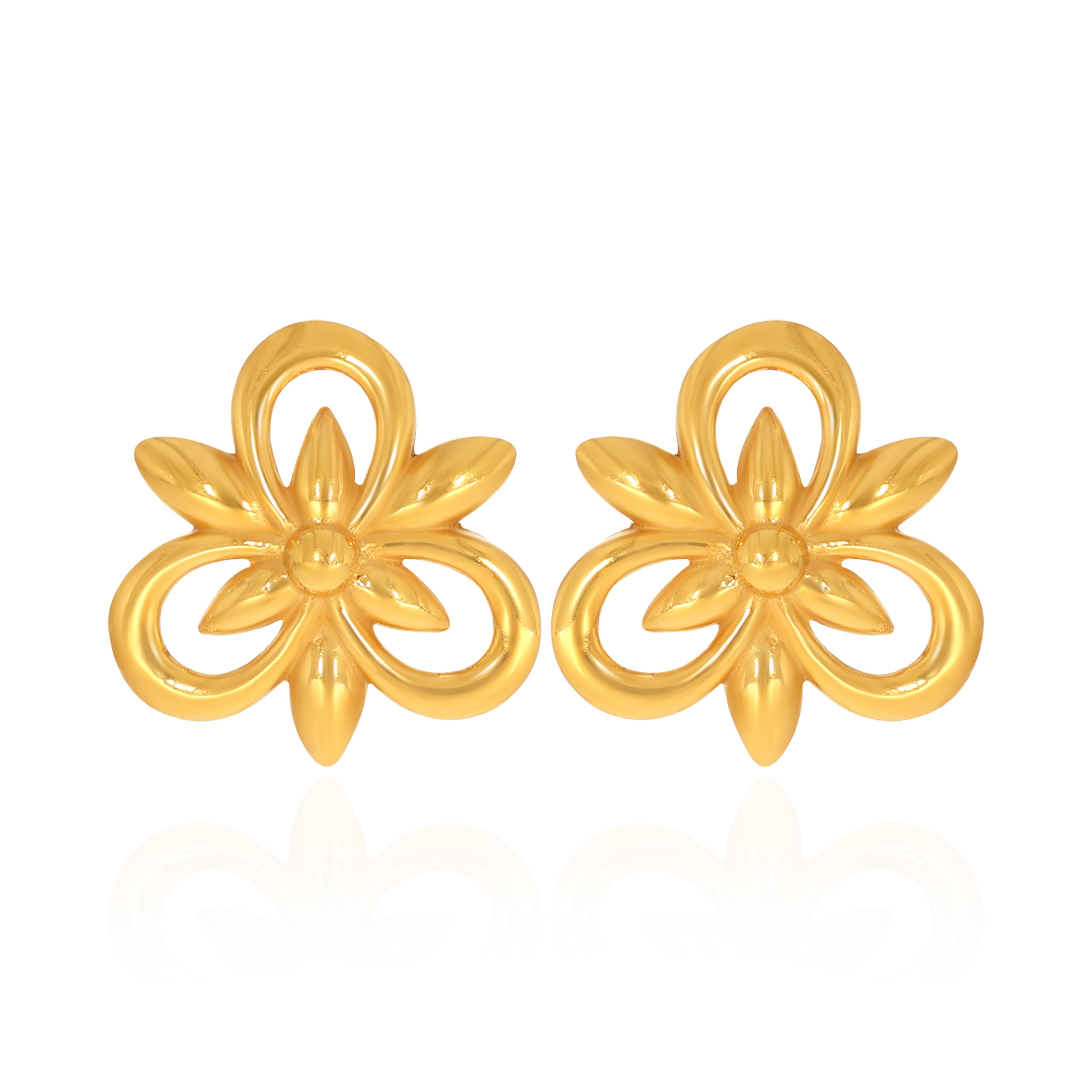 Floral Pride Gold Earrings - Senco Gold and Diamonds