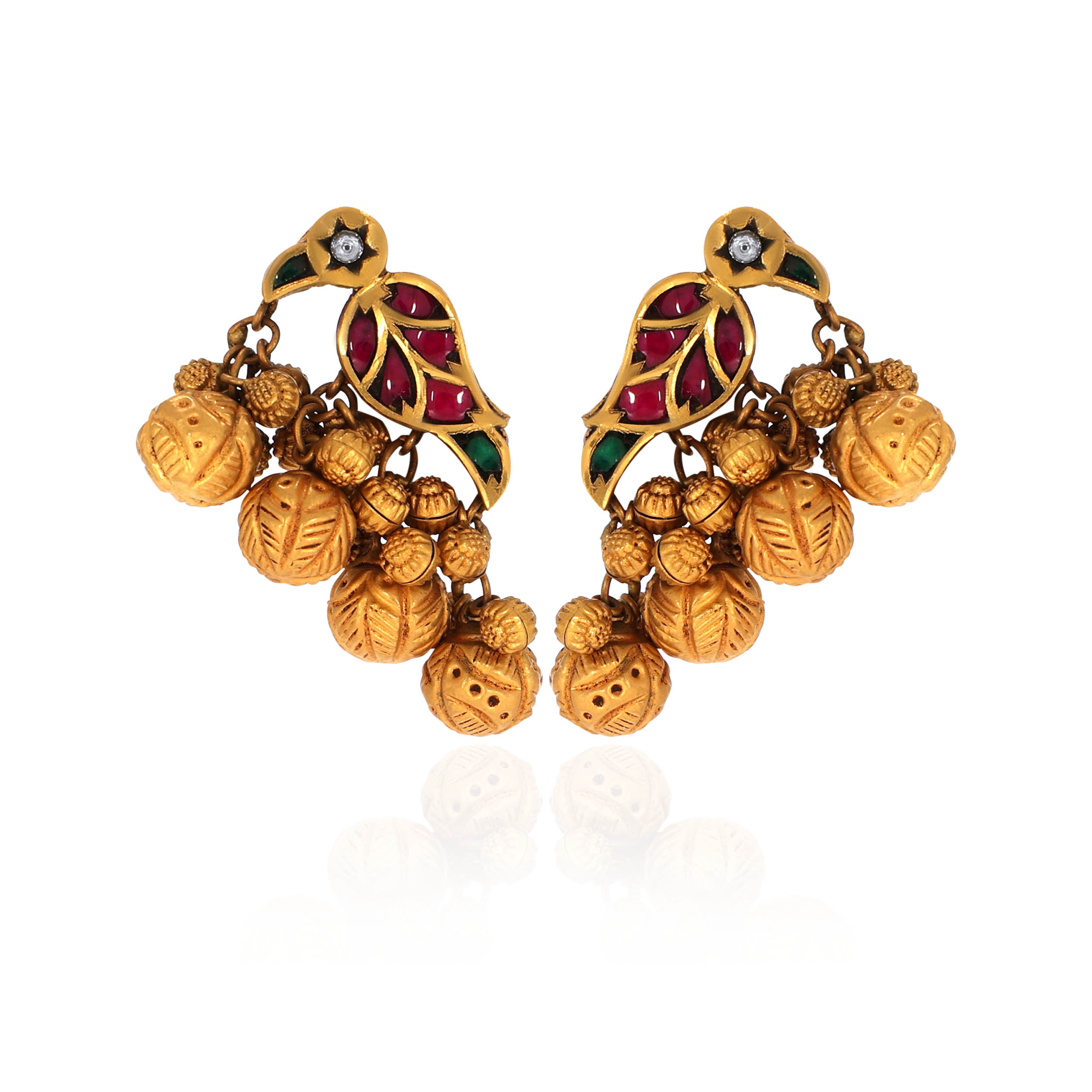 22K Yellow Gold Kundan Studs Earrings-GPGN-D000788452 - Senco Gold and Diamonds
