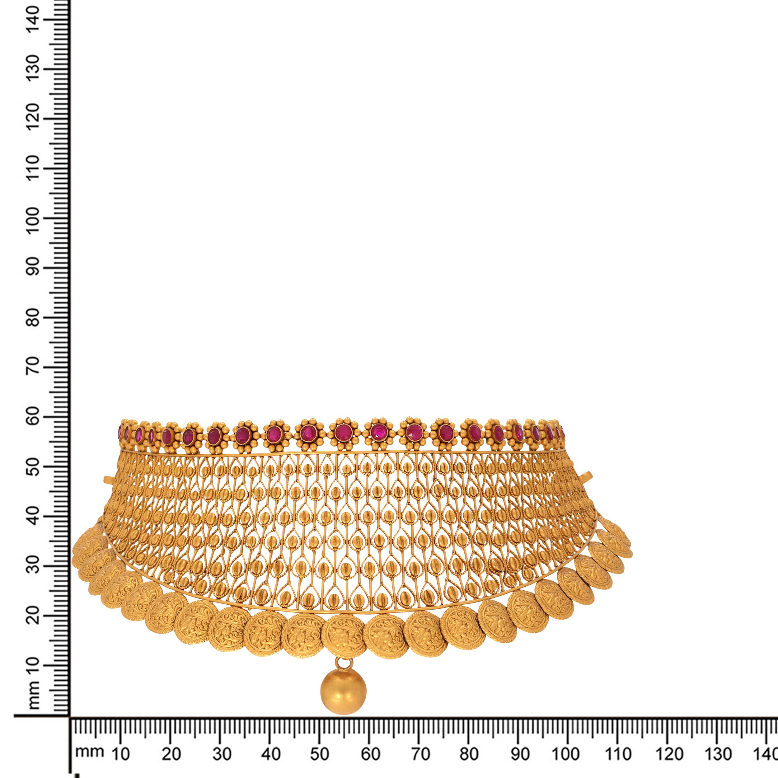 Regal Embrace Antique Bridal Choker - Senco Gold and Diamonds