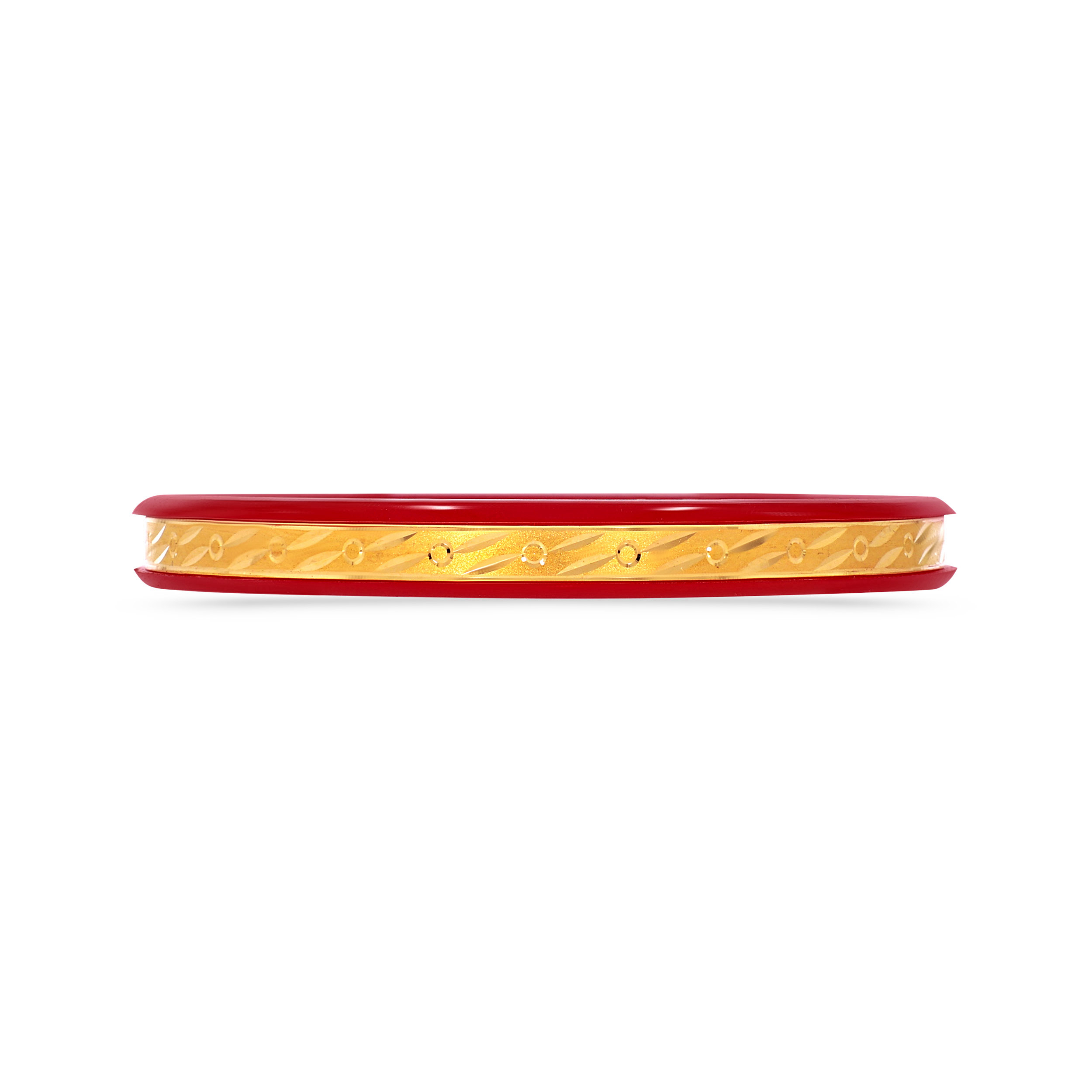Classic Cultural Channel Gold Pola Bangle - Senco Gold and Diamonds