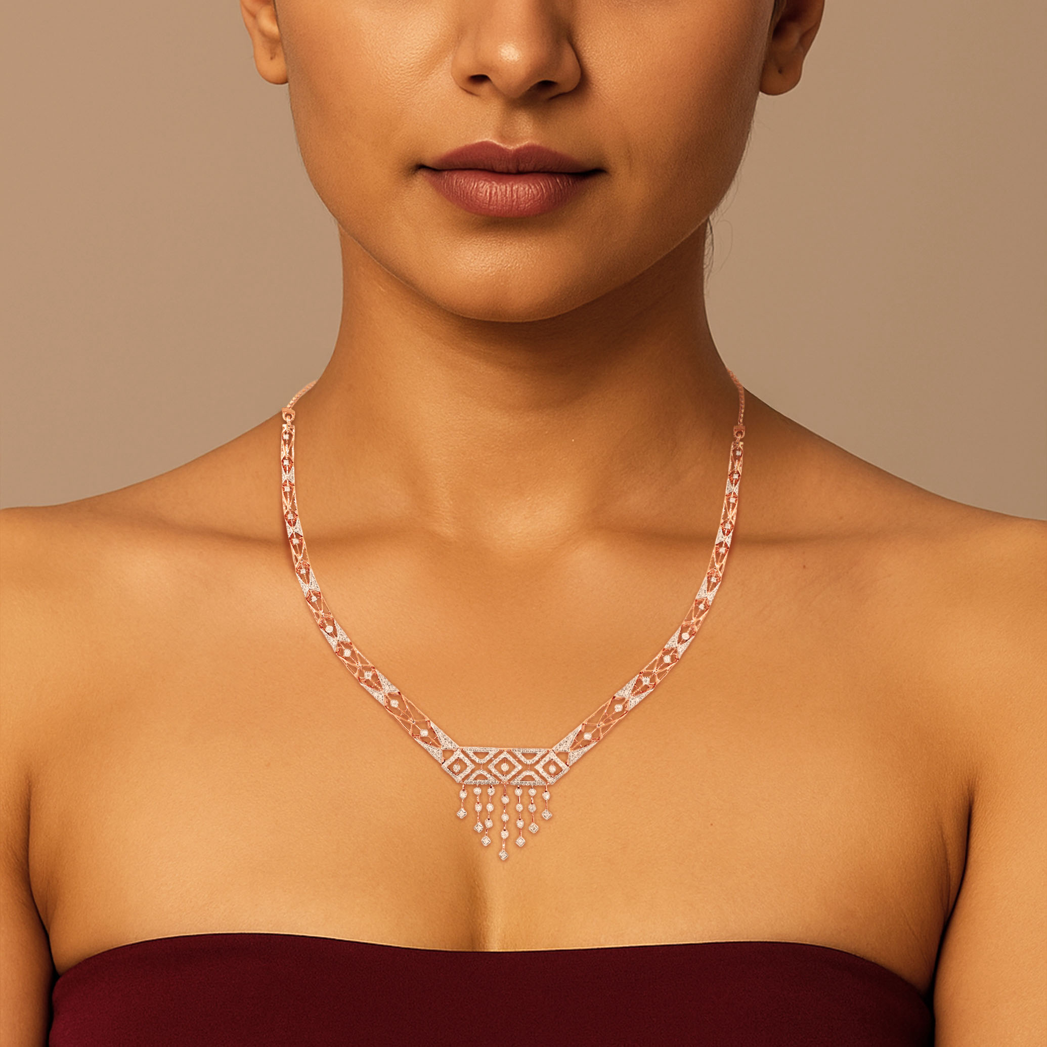 Aureline Drape Diamond Necklace - Senco Gold and Diamonds