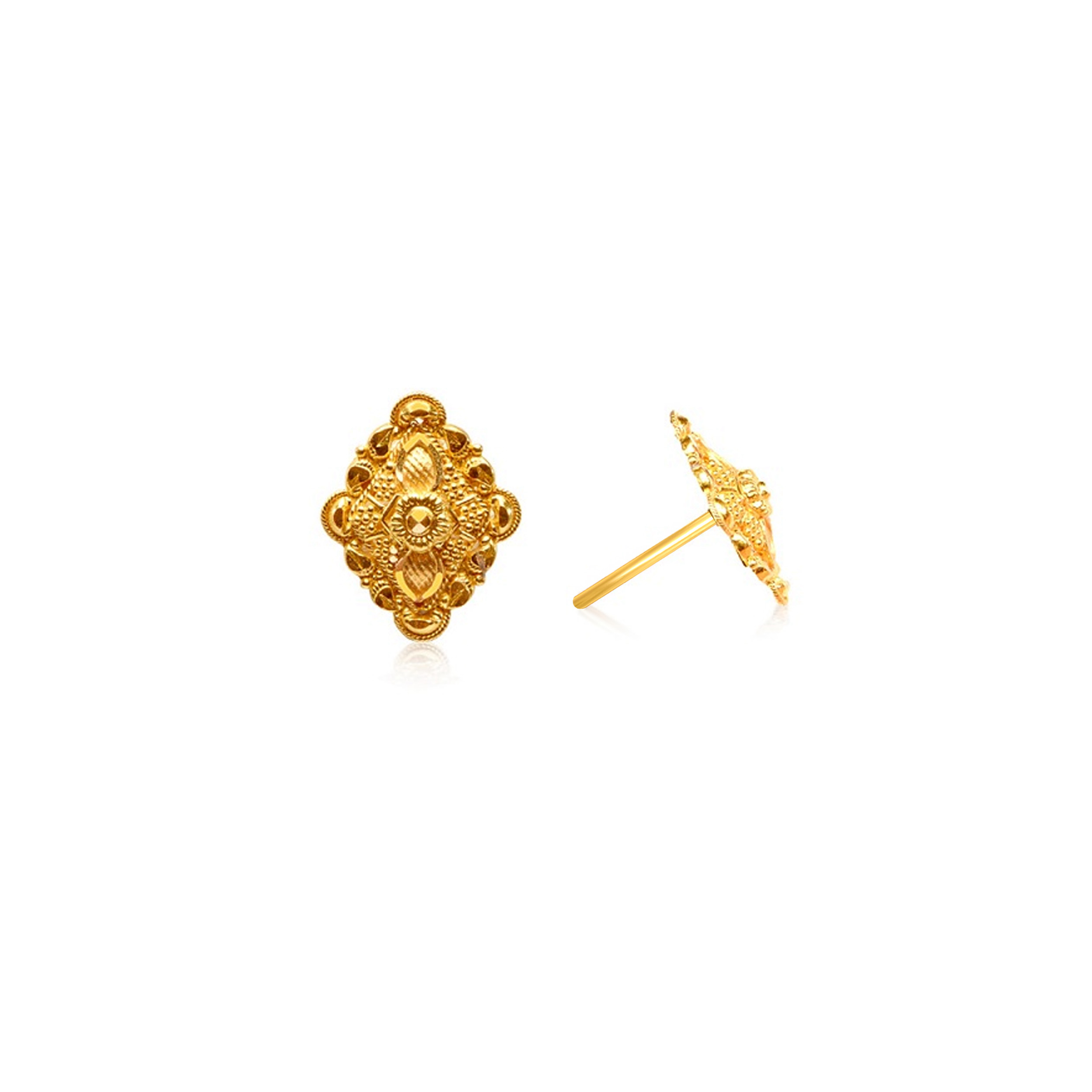 Rhombus Art Gold Studs - Senco Gold and Diamonds