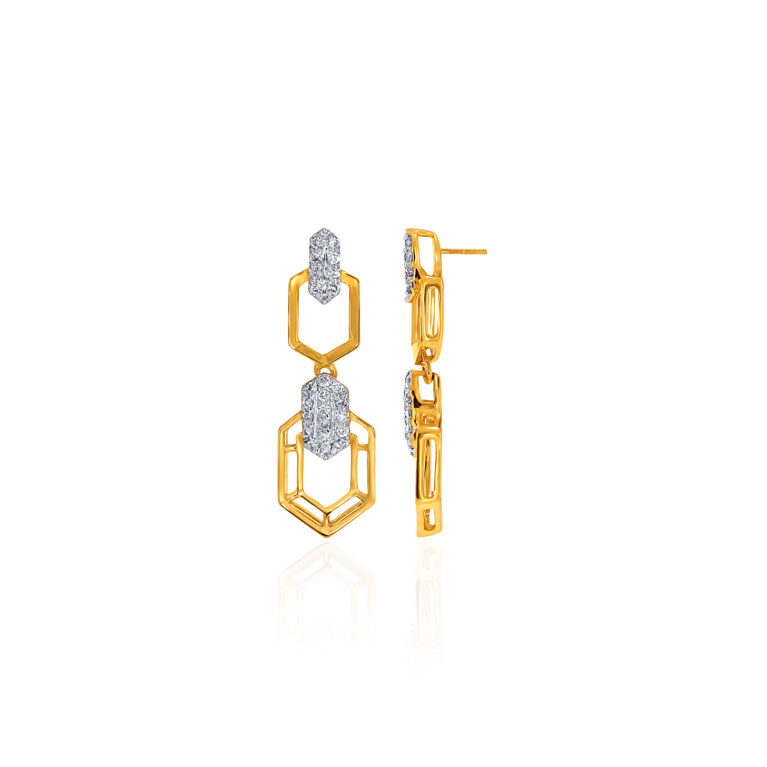 Geometric Grace Diamond Earrings - Senco Gold and Diamonds