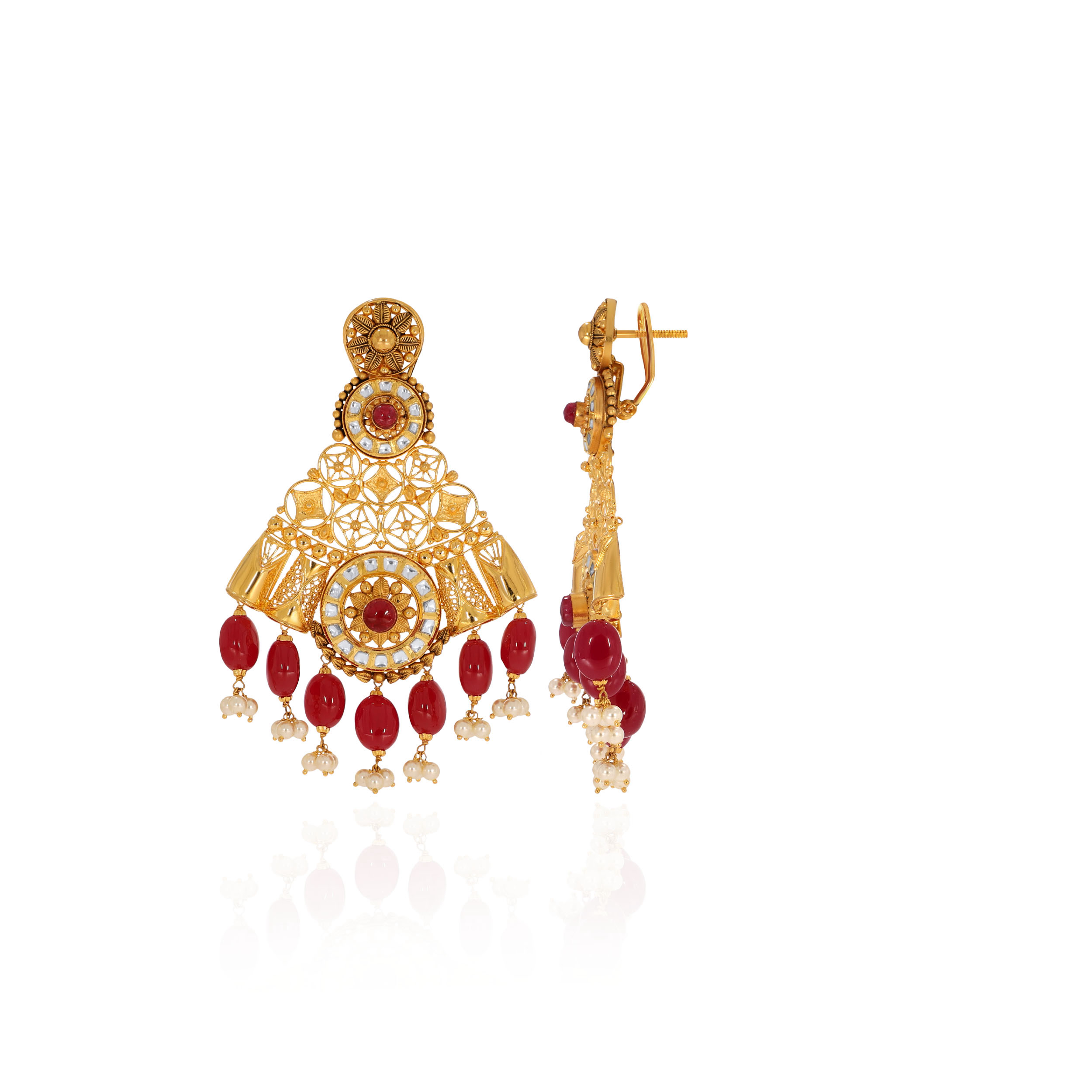 Queen's Jewel Gold Drop Earrings - Senco Gold and Diamonds