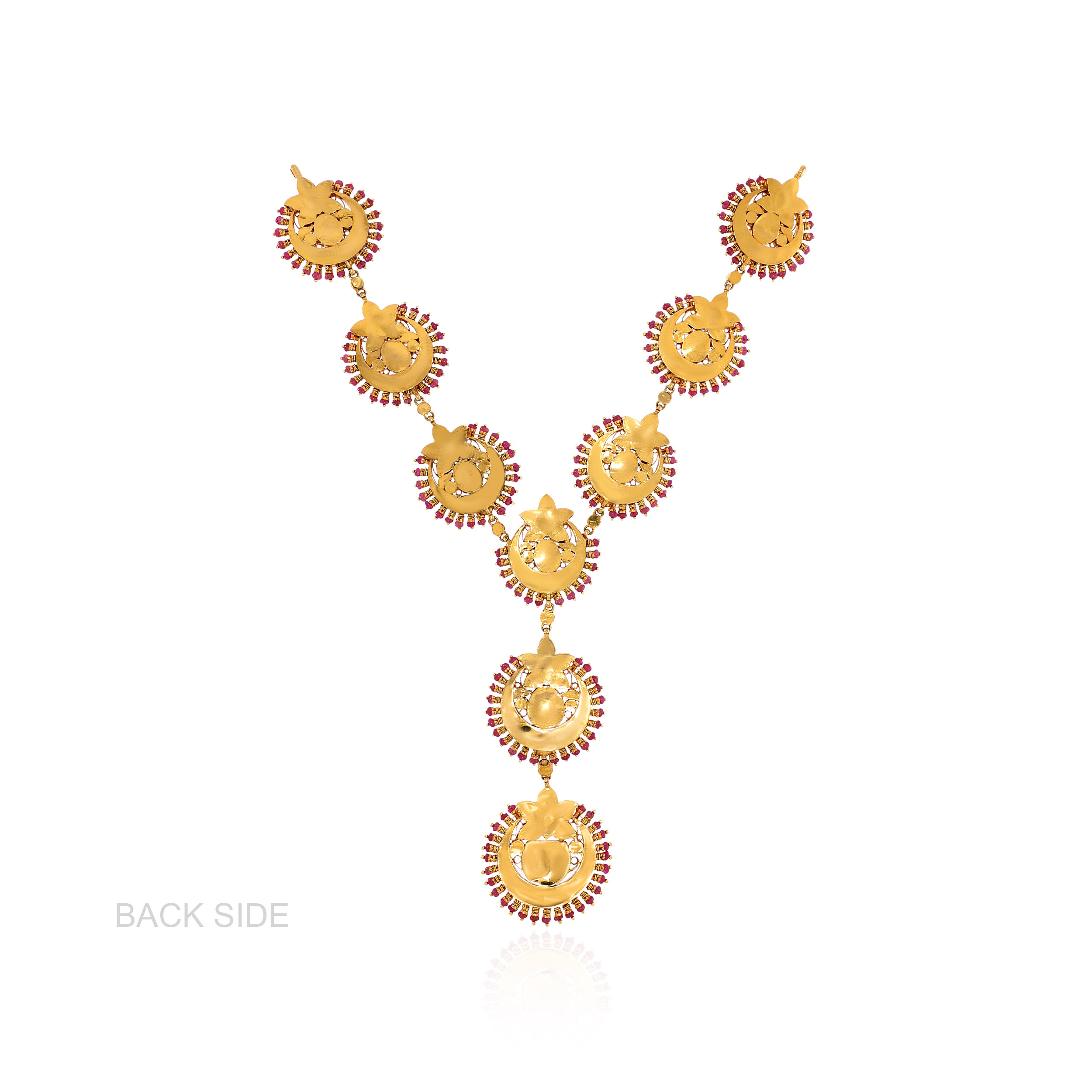 18K Yellow Gold Kundan Necklace-GN-D000782222 - Senco Gold and Diamonds